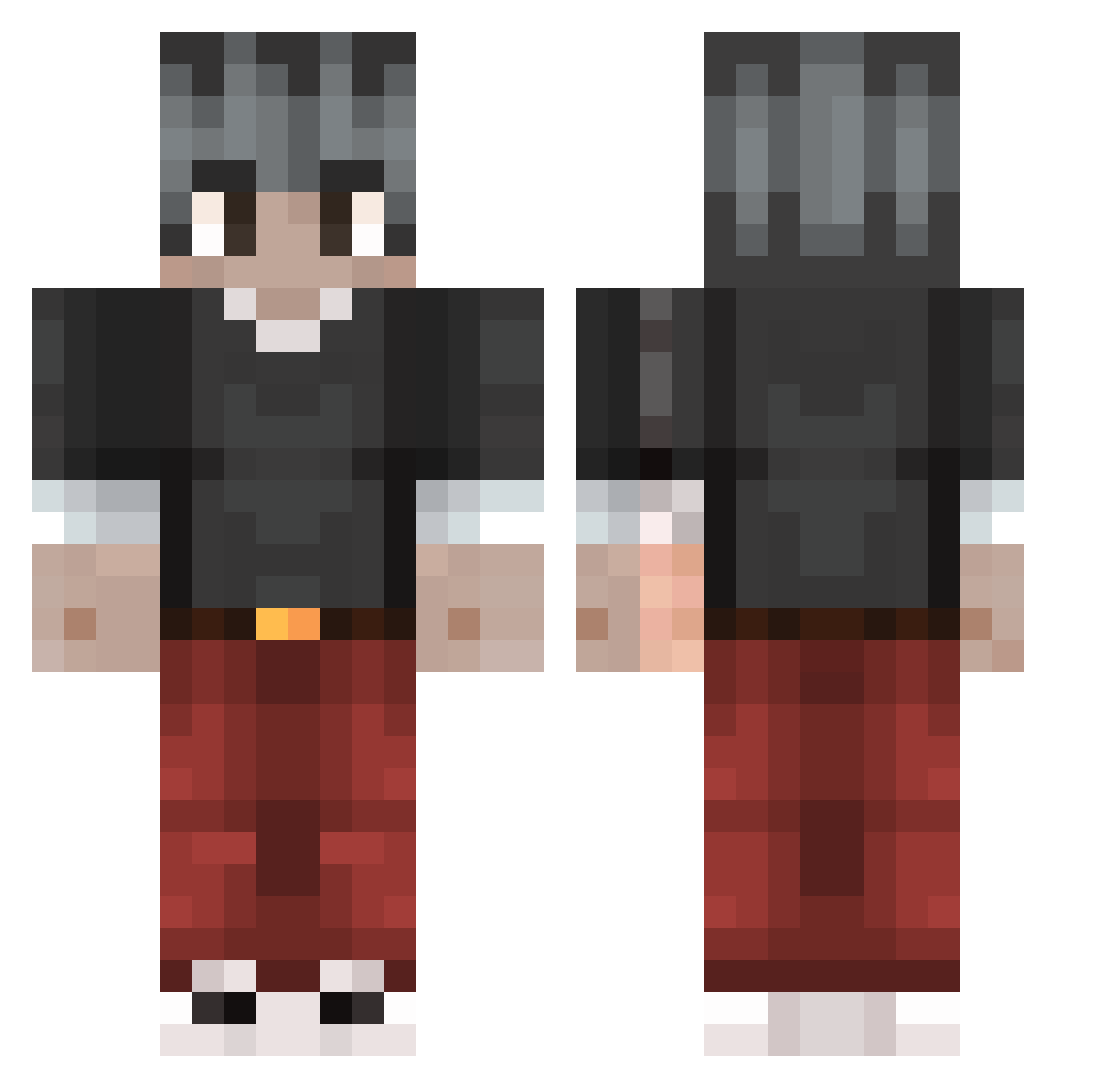 ReyLeche Minecraft skin, front and back view