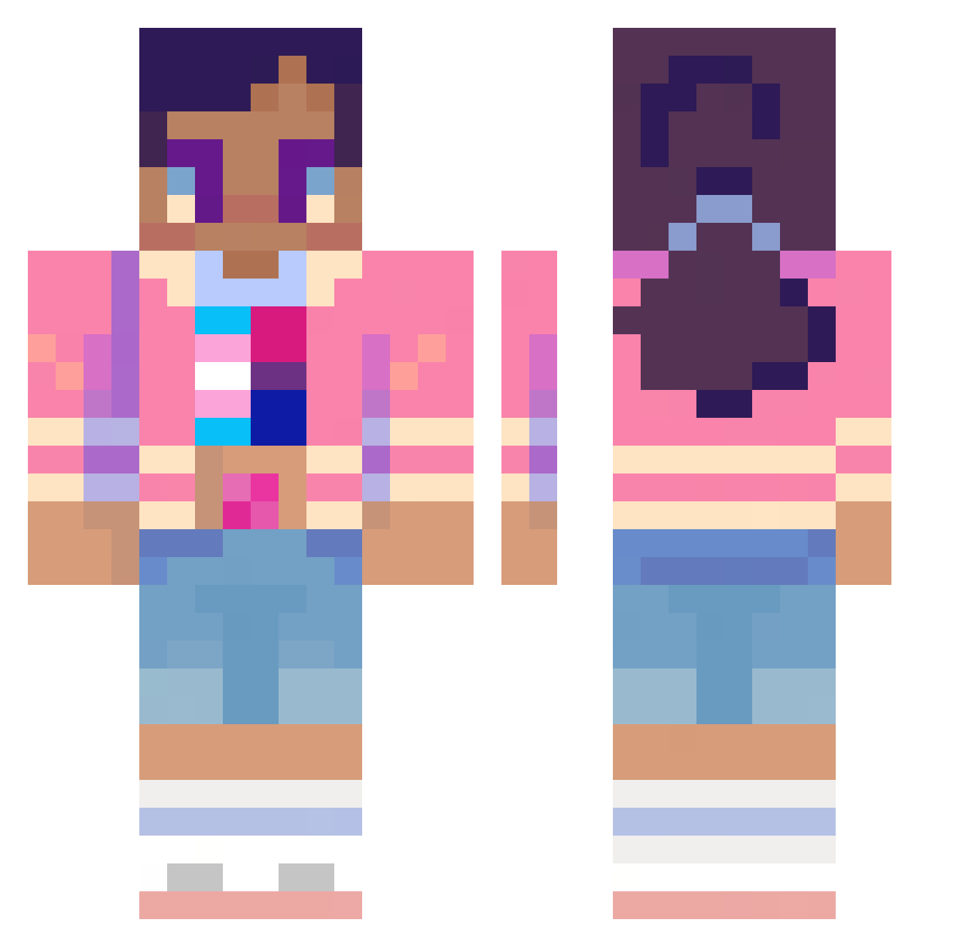 JAEDEN23 Minecraft skin, front and back view