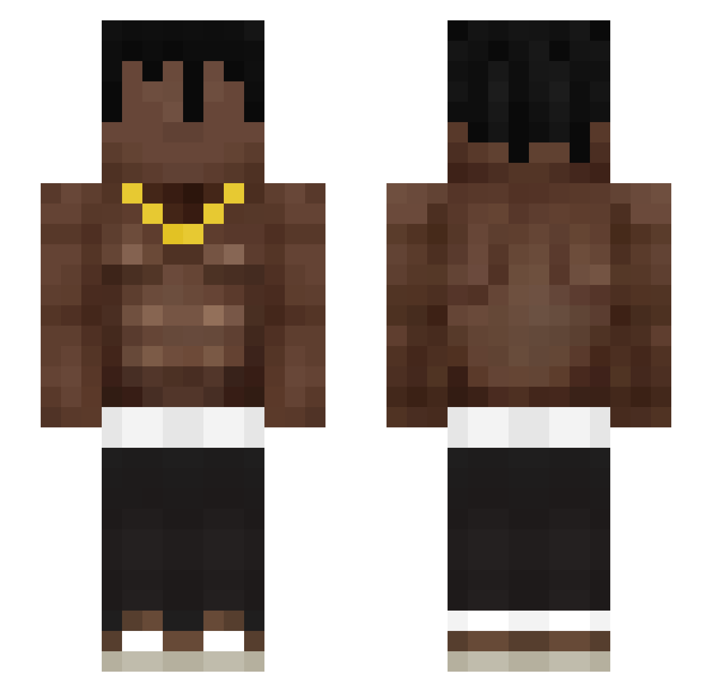 Andreexs Minecraft skin, front and back view