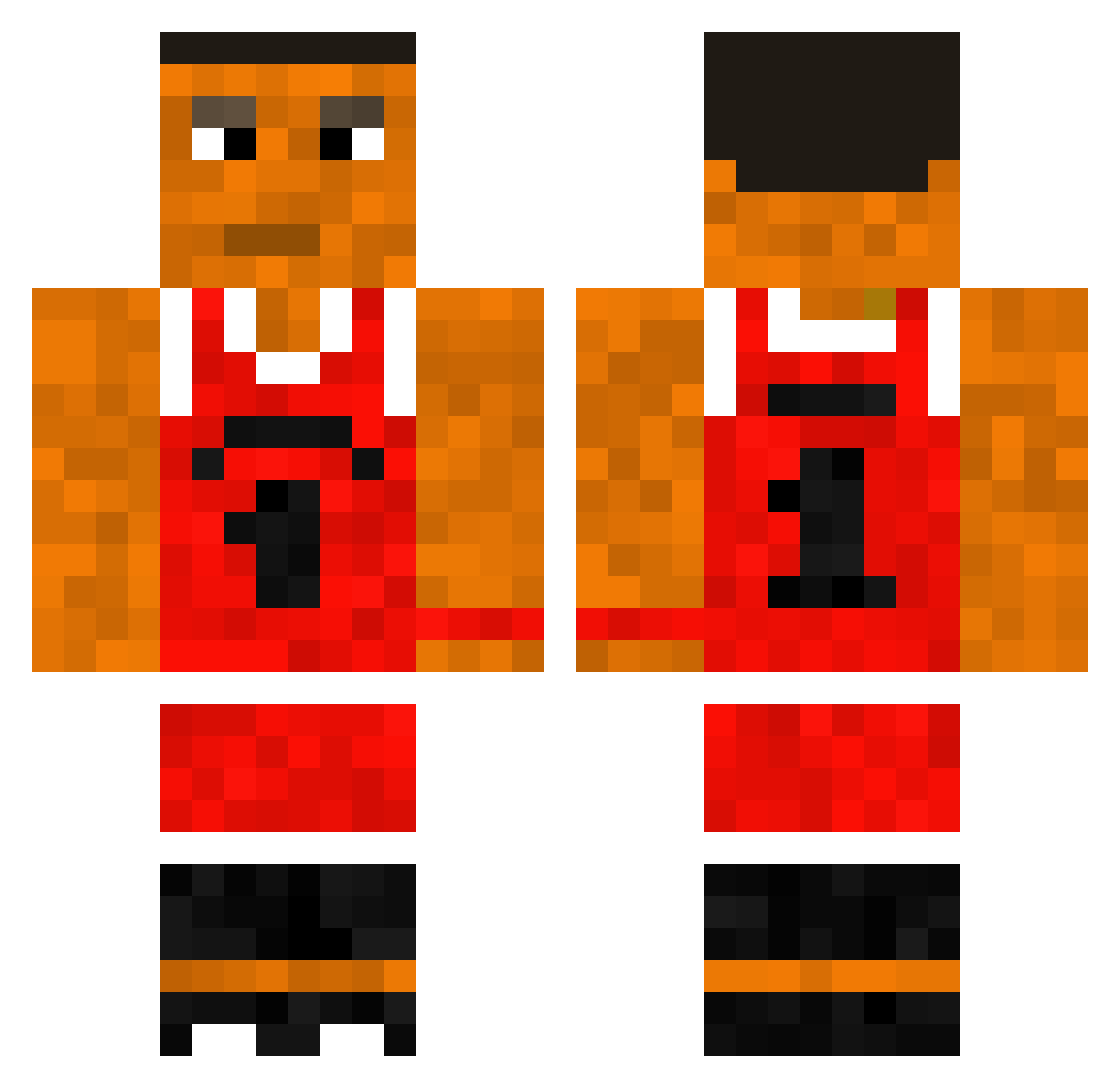 Puepmaennchen Minecraft skin, front and back view