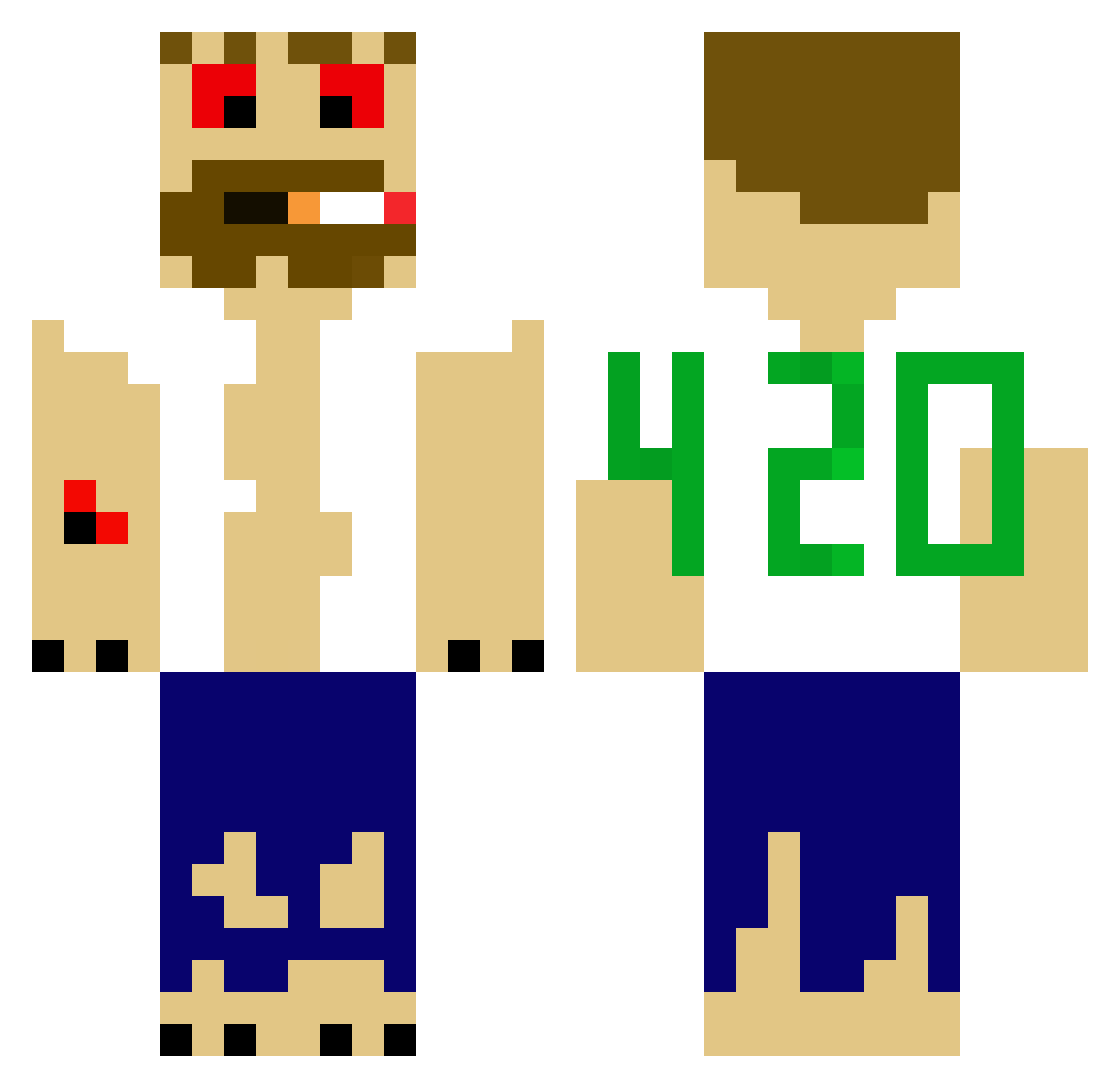 Brenzy2 Minecraft skin, front and back view
