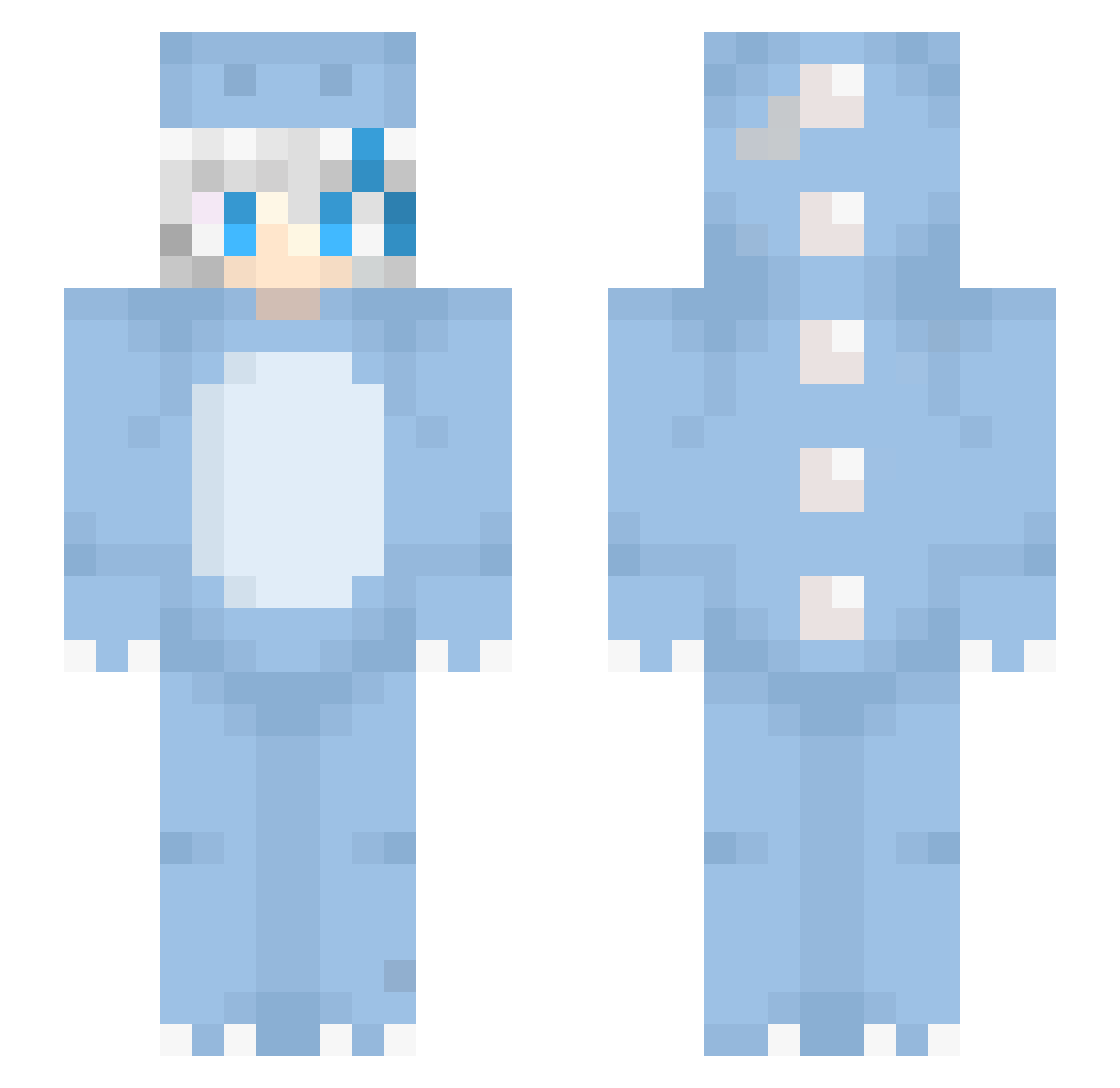 Tismz Minecraft skin, front and back view