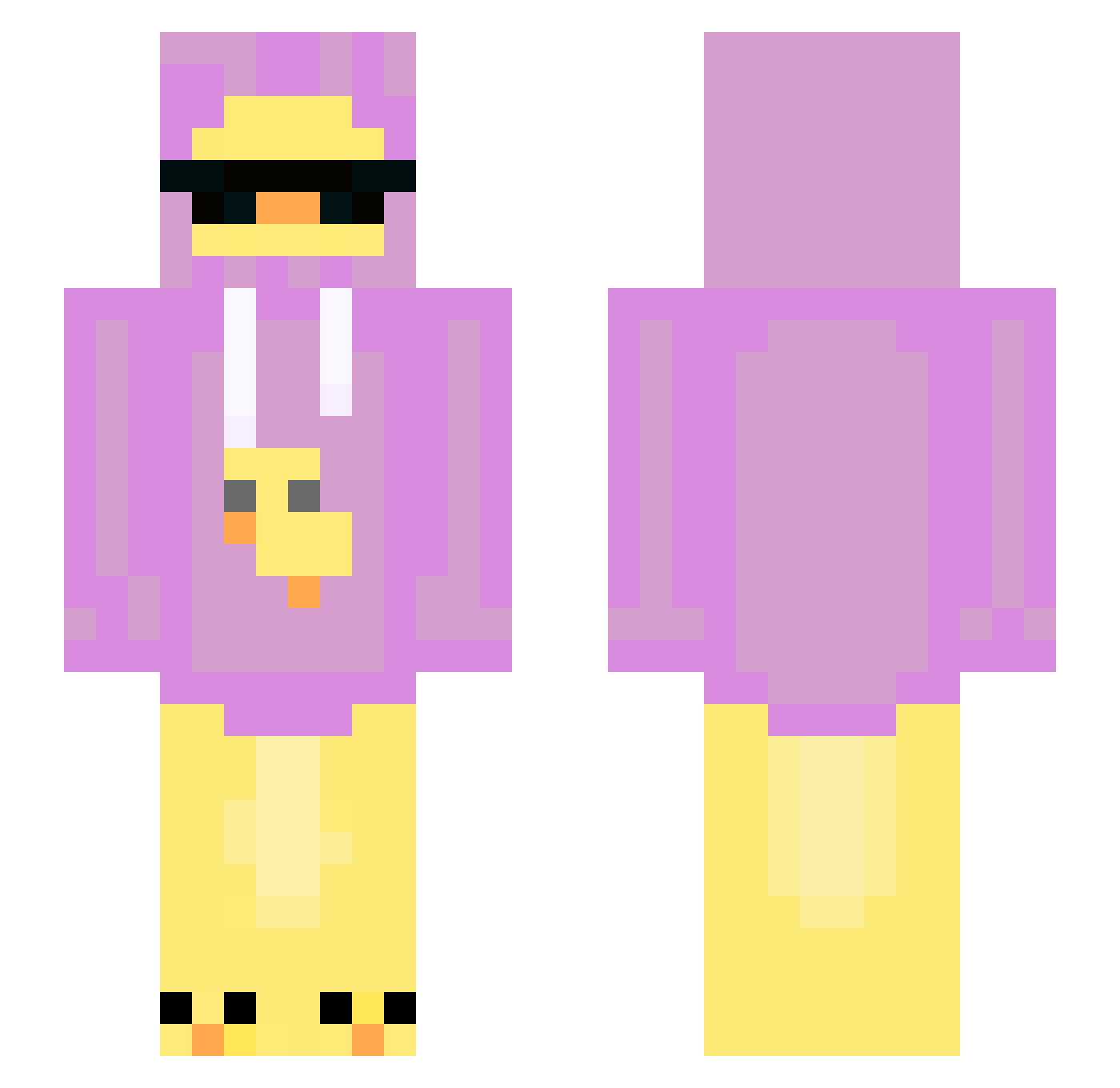 Zayit Minecraft skin, front and back view