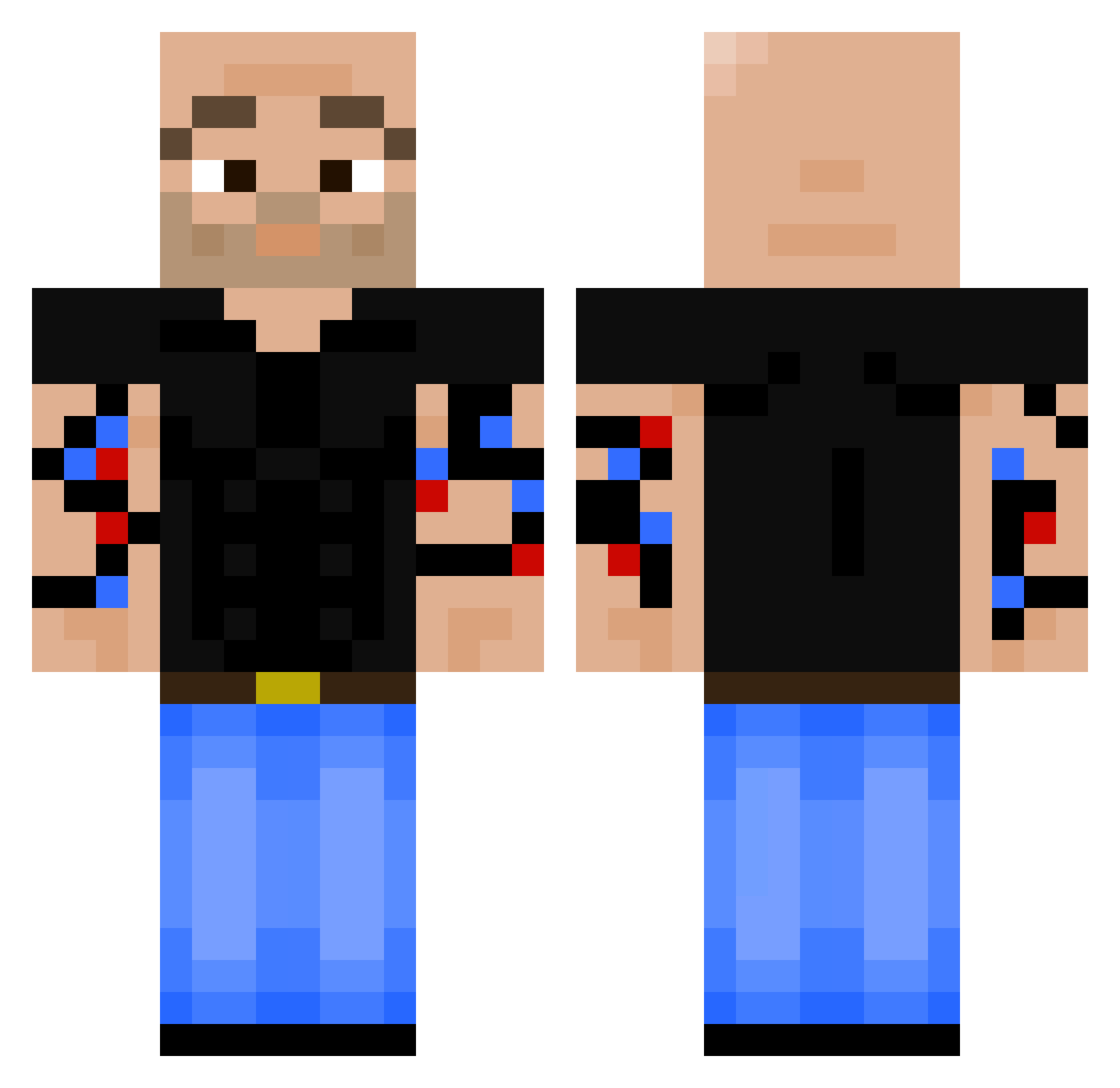 JoeRogan1967 Minecraft skin, front and back view