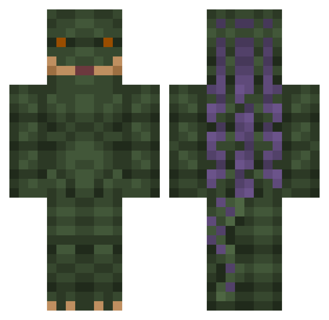 RikuGame_No_Ou Minecraft skin, front and back view