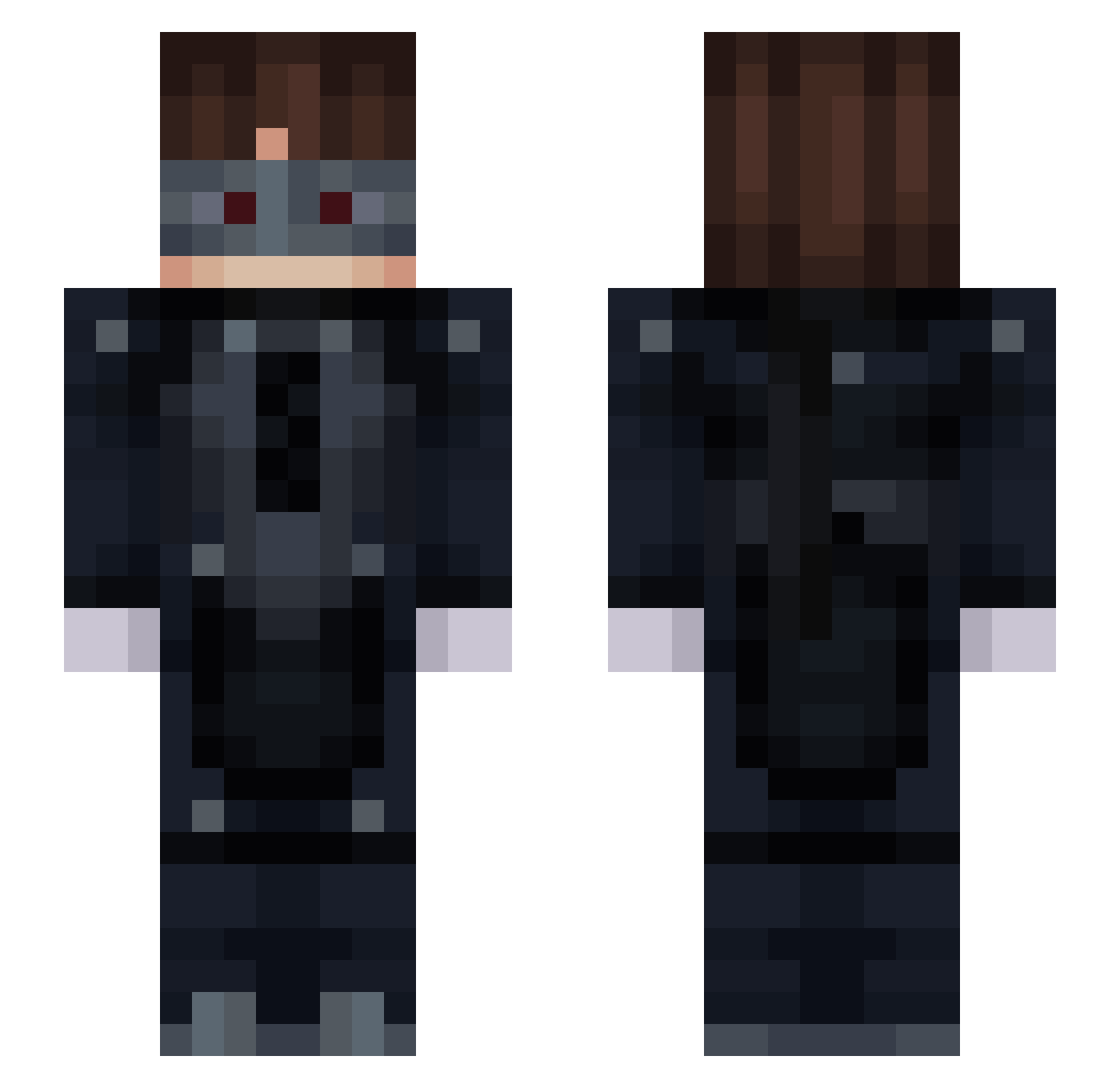 Jamememes16 Minecraft skin, front and back view