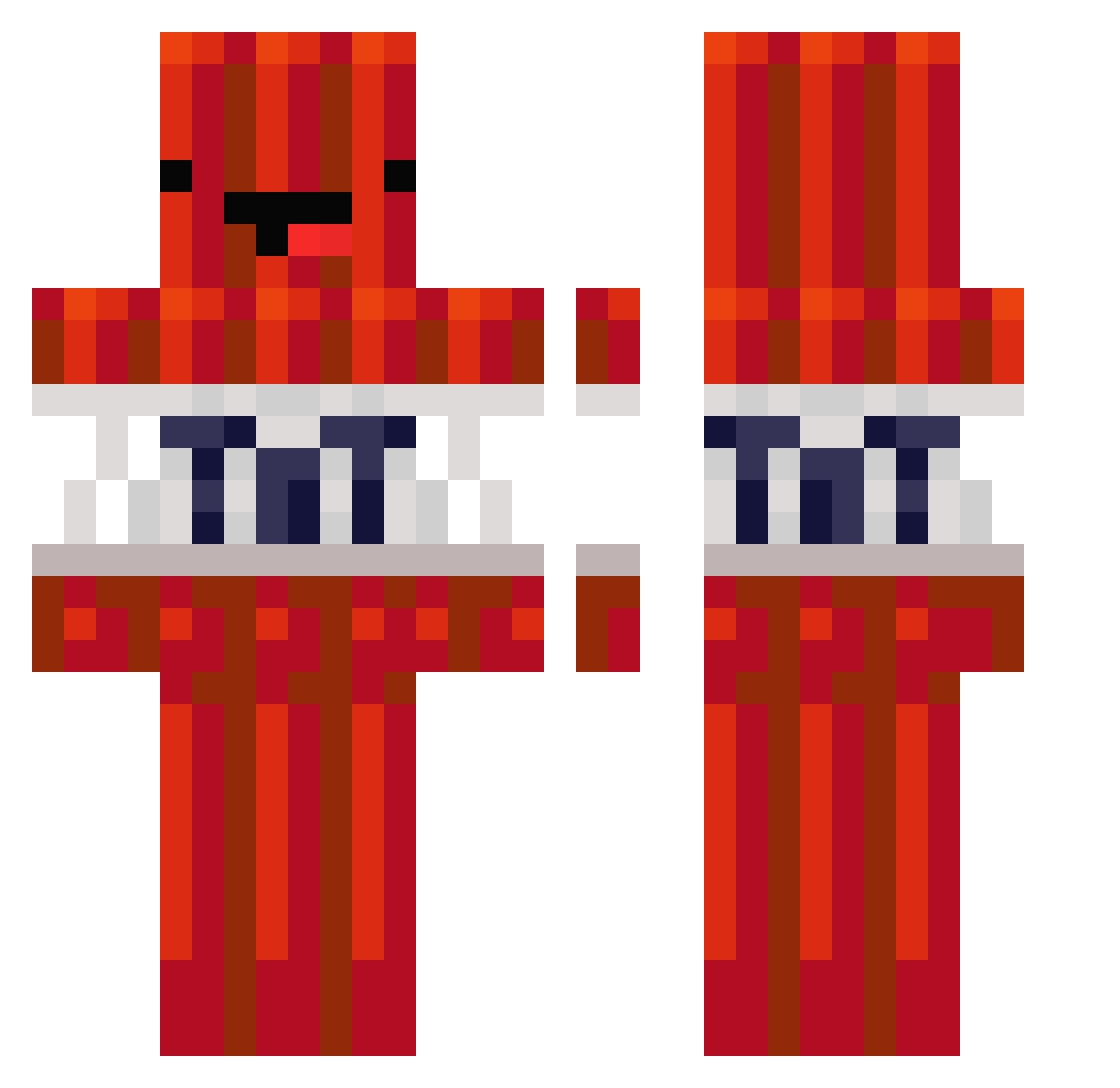 Trubu Minecraft skin, front and back view