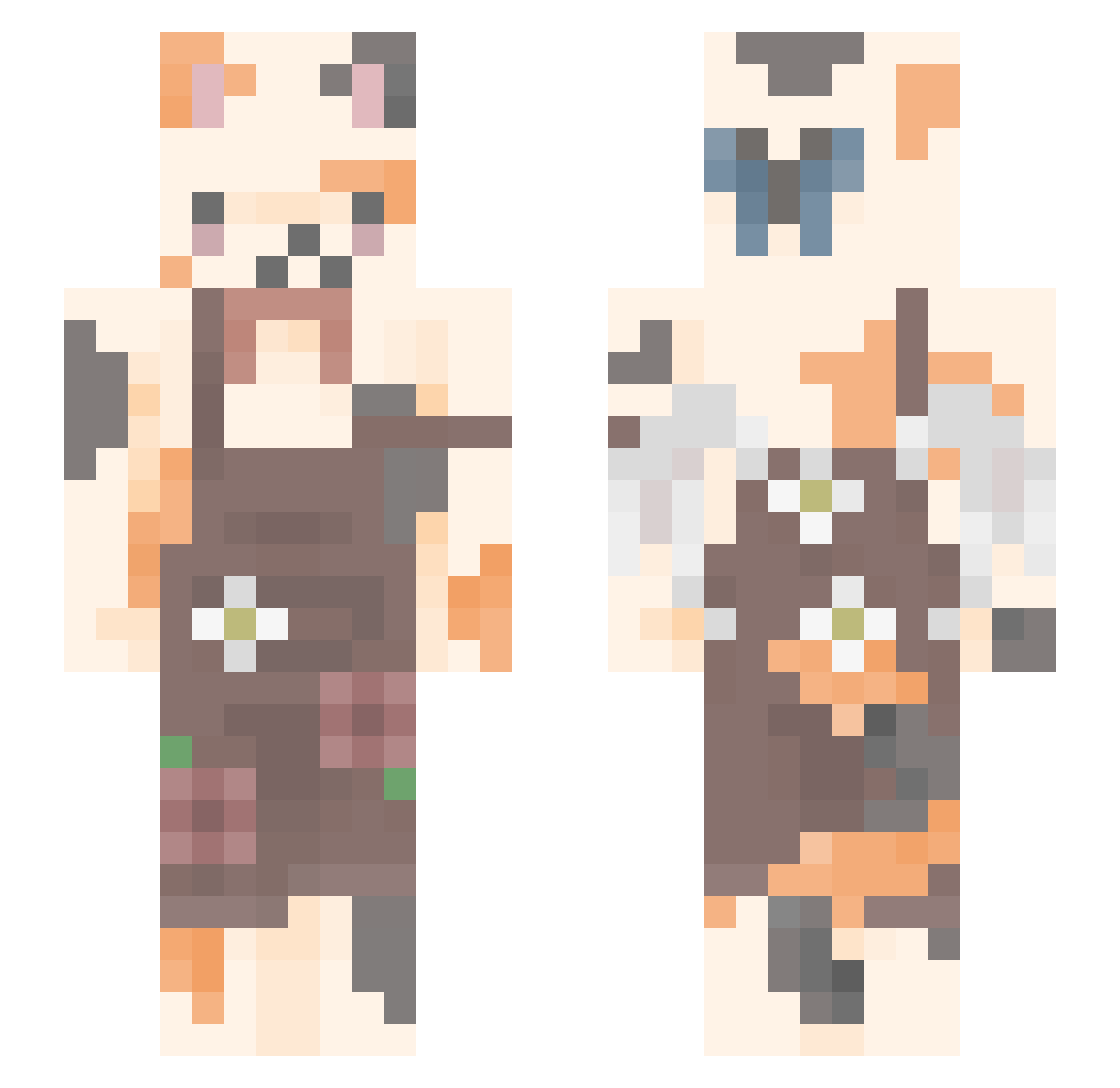 YaoiLovers Minecraft skin, front and back view