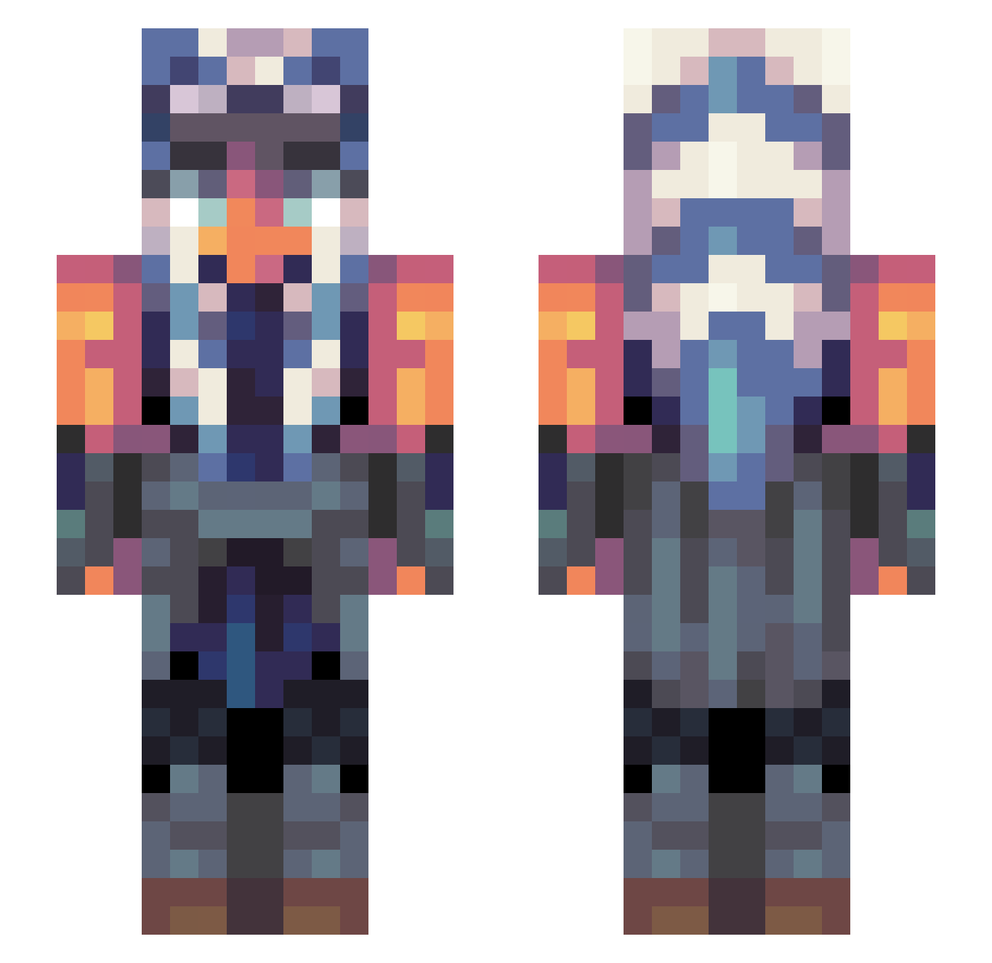 zodial1 Minecraft skin, front and back view