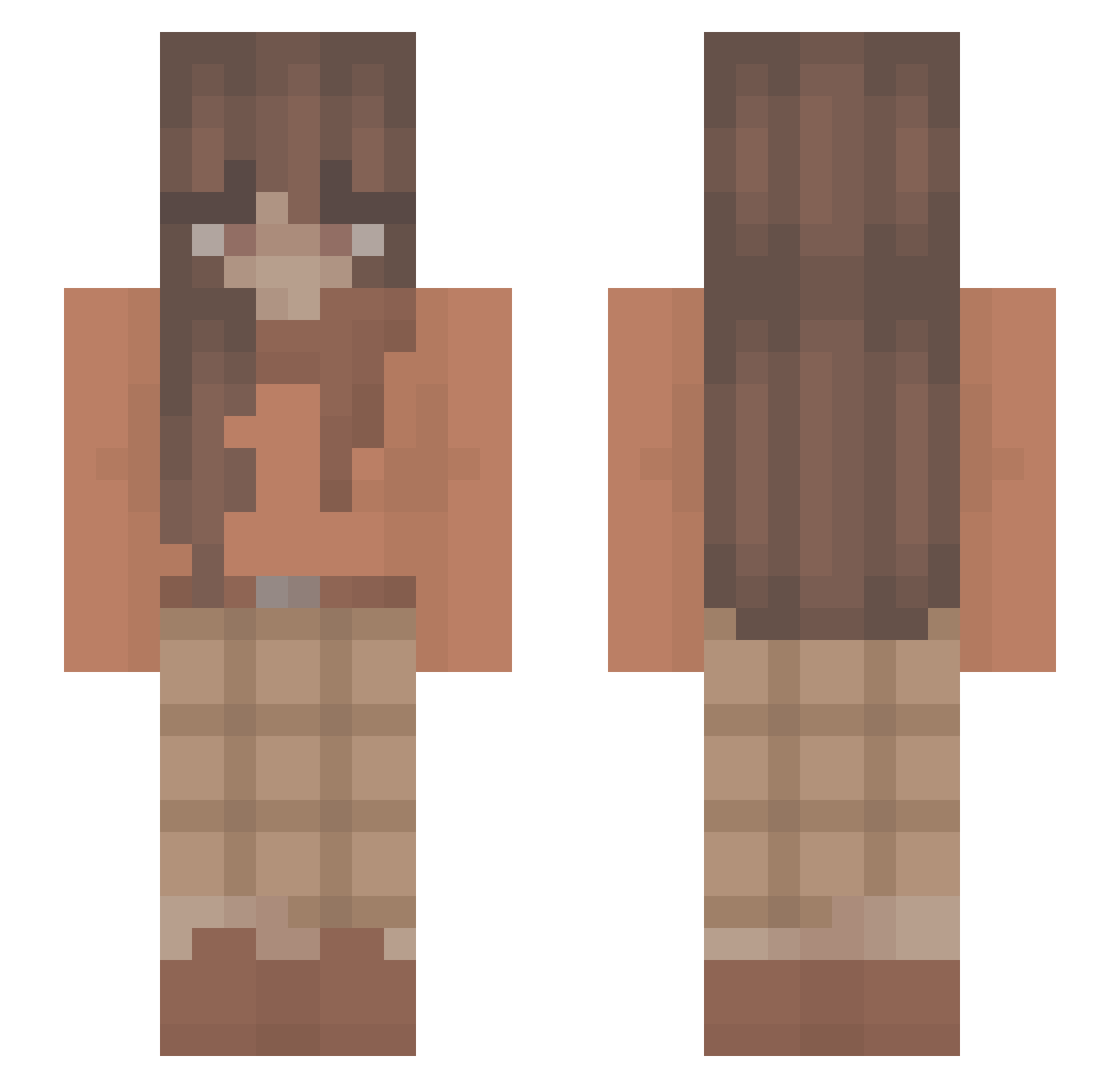 zelpheux Minecraft skin, front and back view
