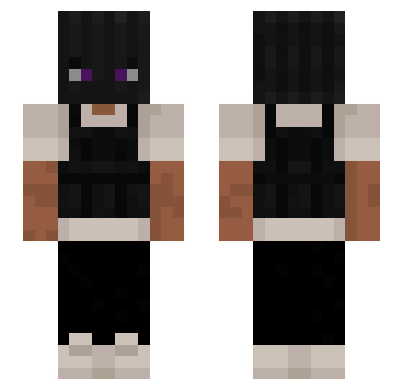 Technno Minecraft skin, front and back view