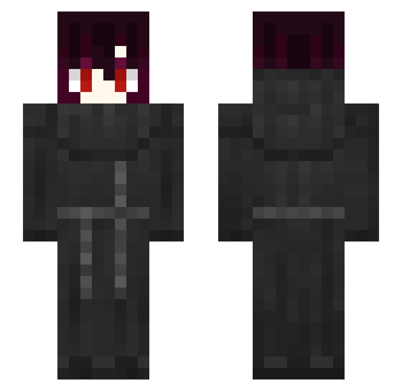 AngryWizard69 Minecraft skin, front and back view