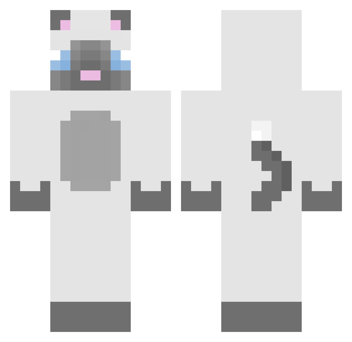 vhypp Minecraft skin, front and back view