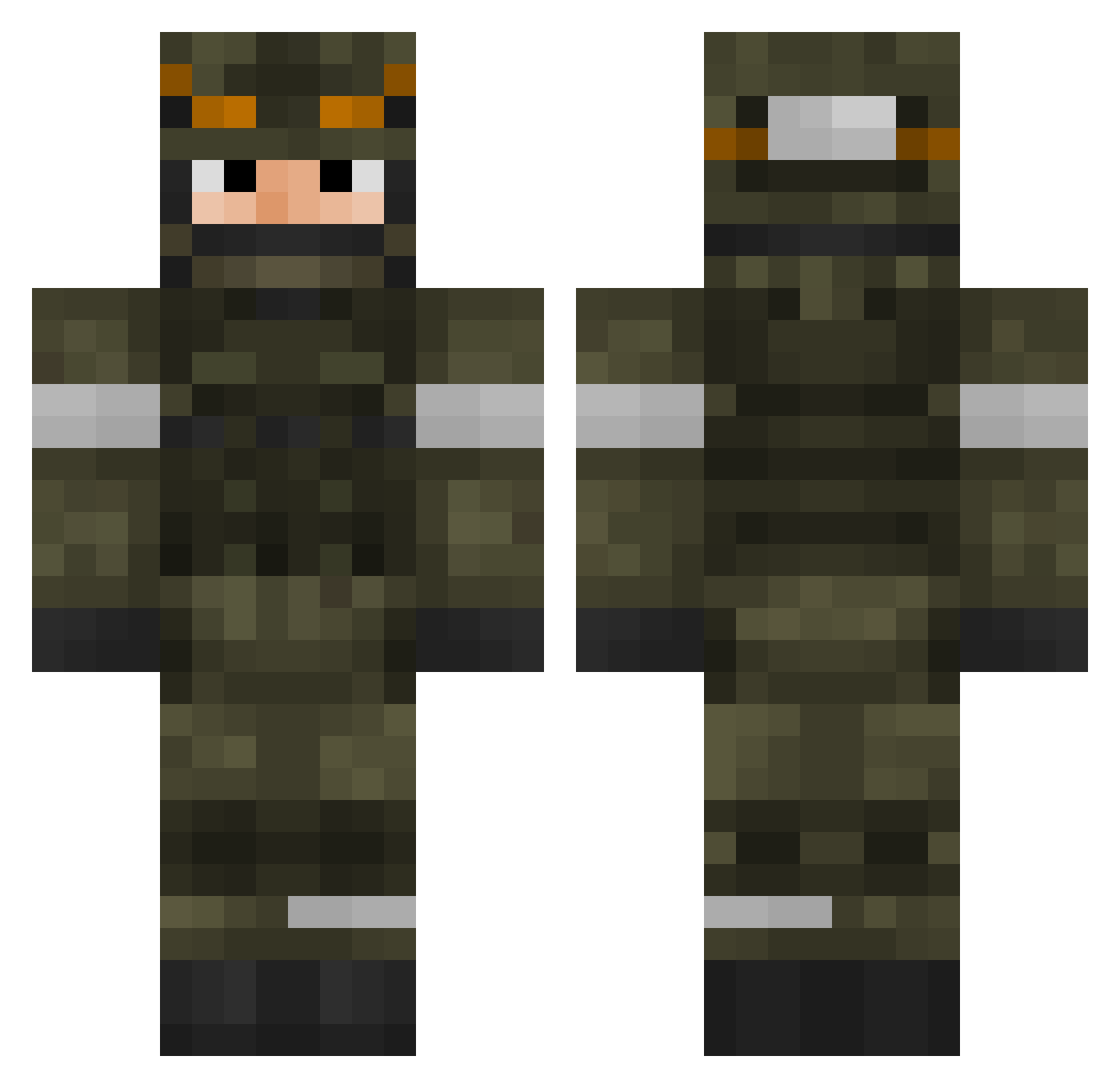 Dnnvtr Minecraft skin, front and back view