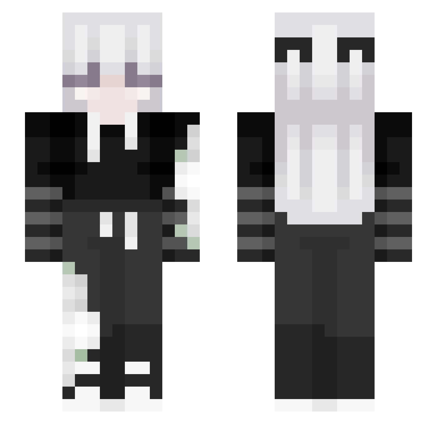 Skydino Minecraft skin, front and back view