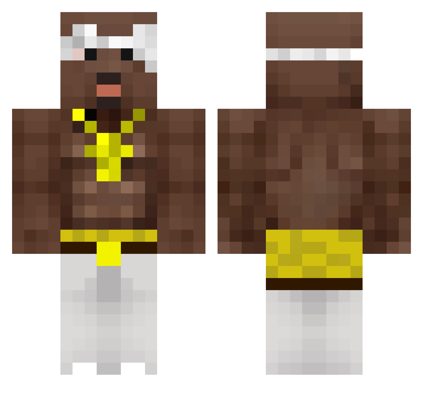 Zimi13 Minecraft skin, front and back view
