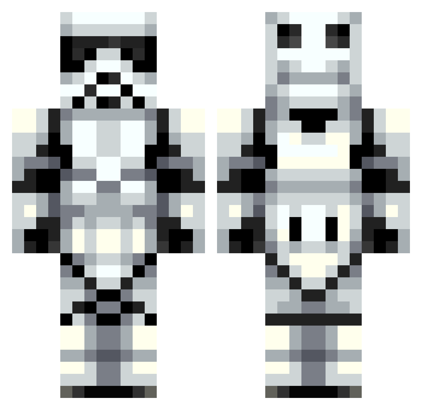 WiBlock Minecraft skin, front and back view