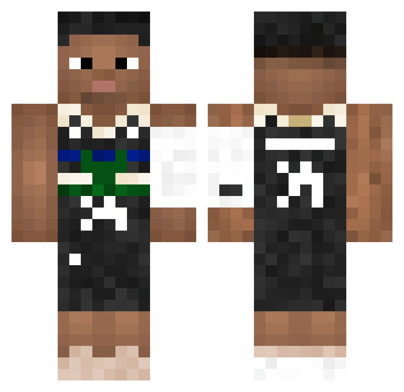 caudata Minecraft skin, front and back view