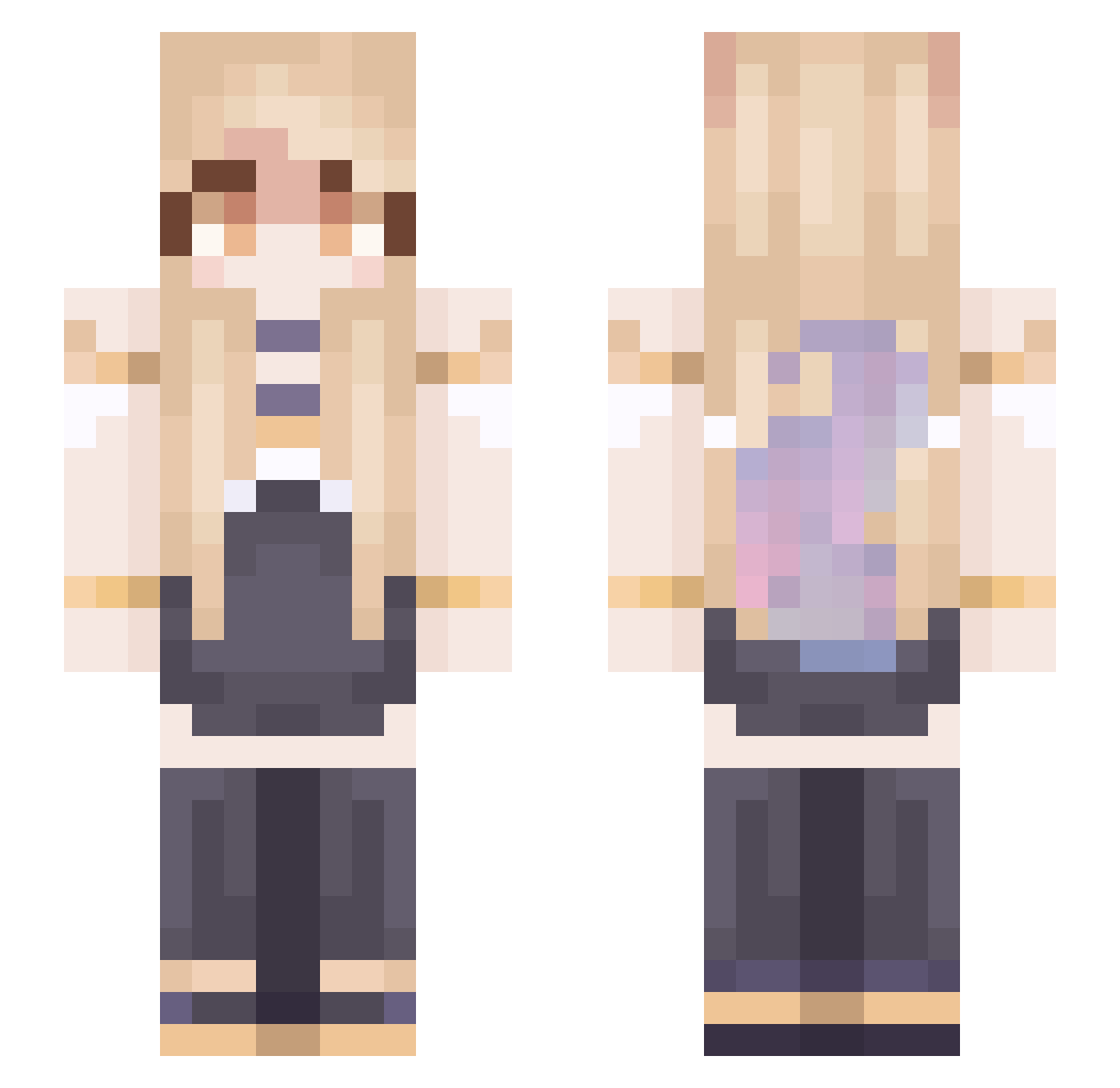 Nearly54 Minecraft skin, front and back view