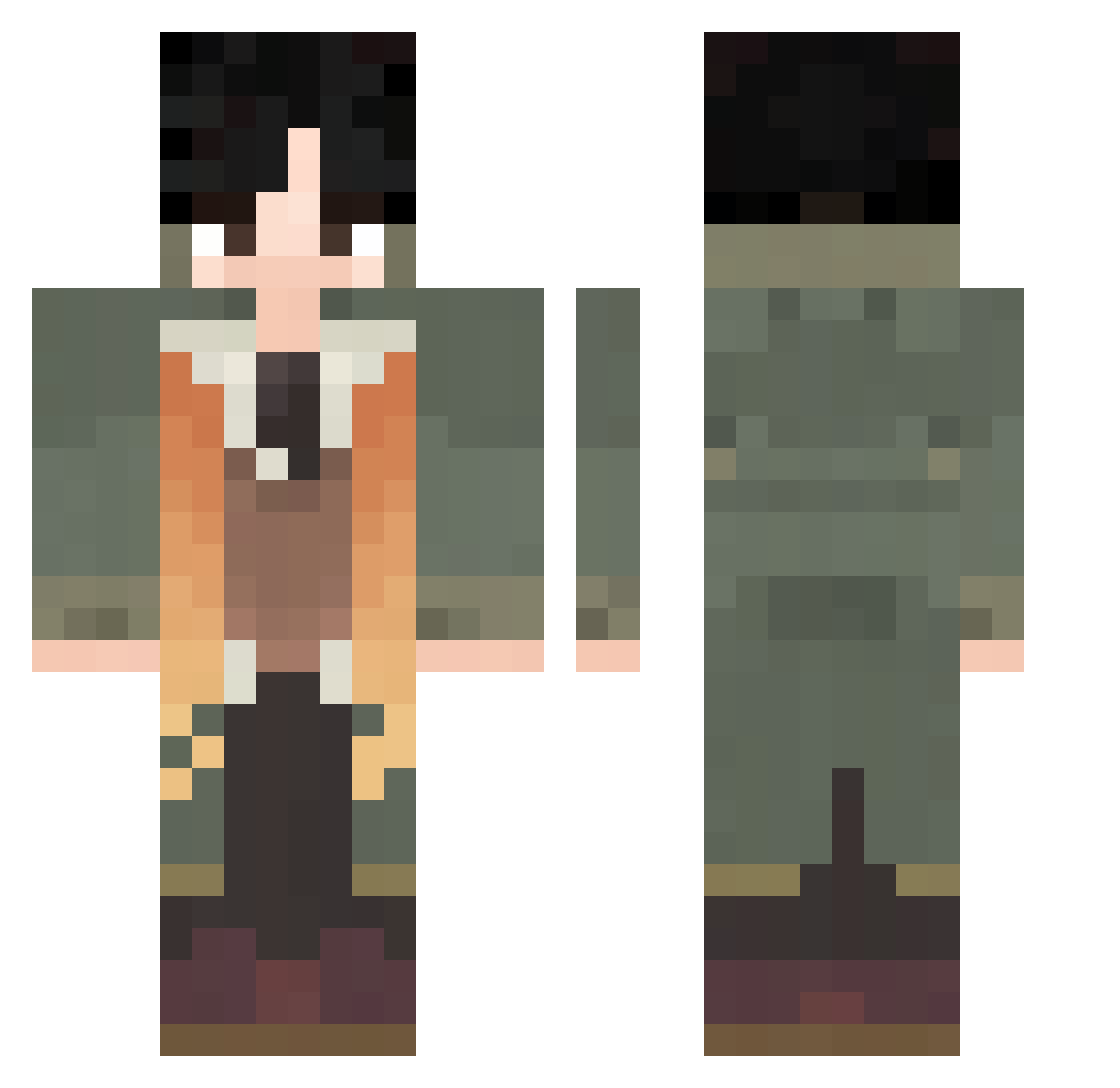 Styptics Minecraft skin, front and back view