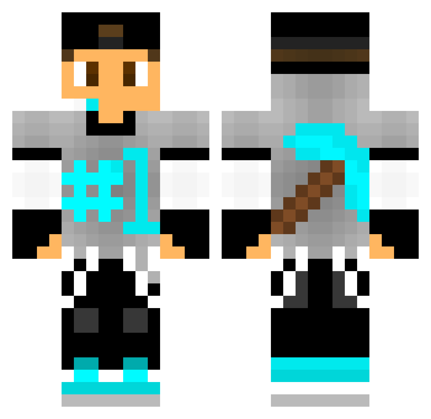 piddles Minecraft skin, front and back view