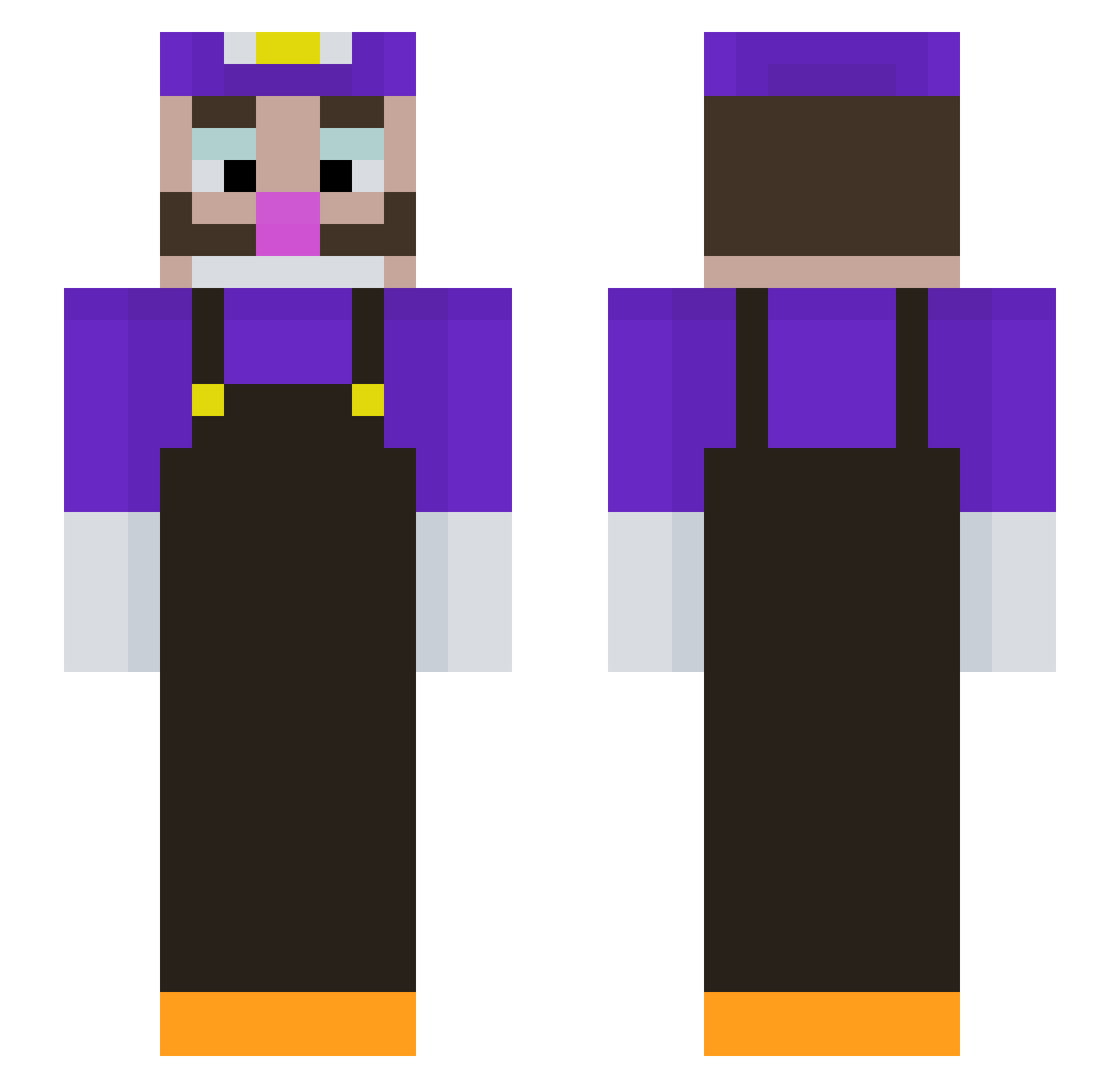 kolelok Minecraft skin, front and back view