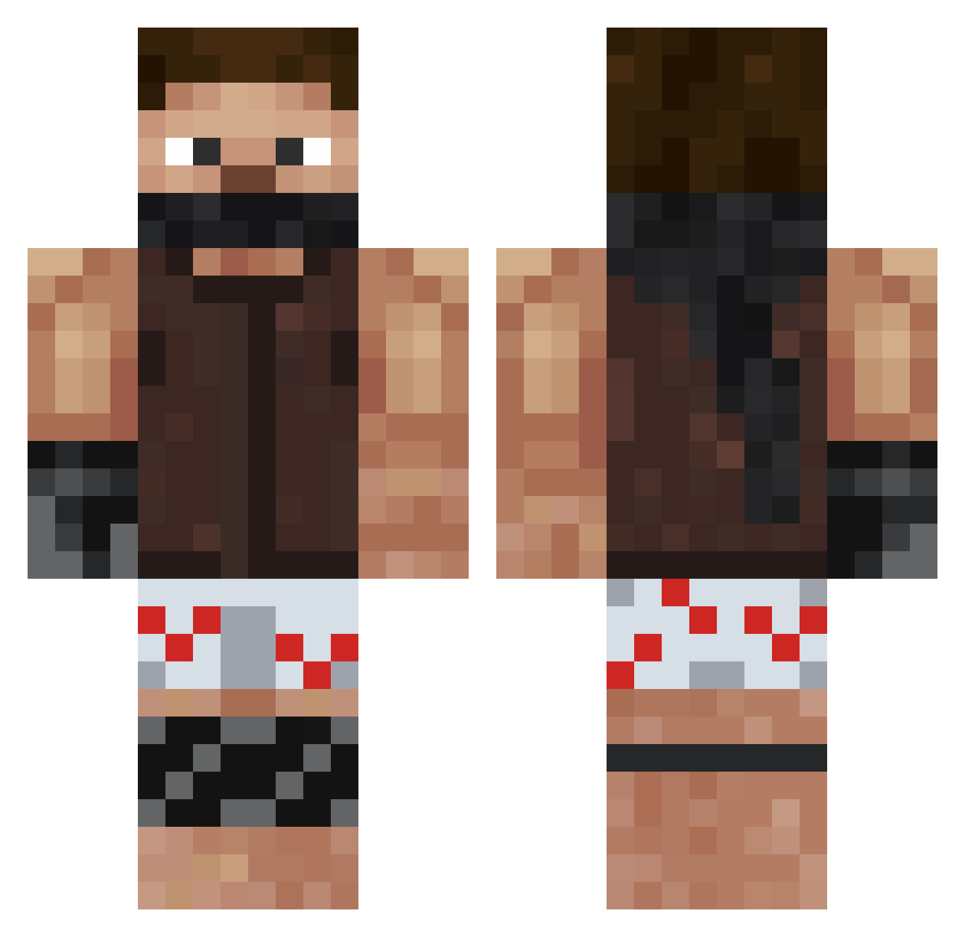clans Minecraft skin, front and back view