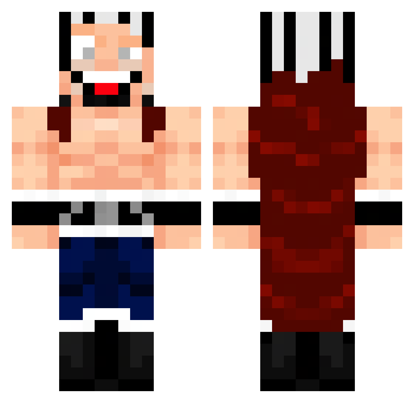 GNDJO Minecraft skin, front and back view