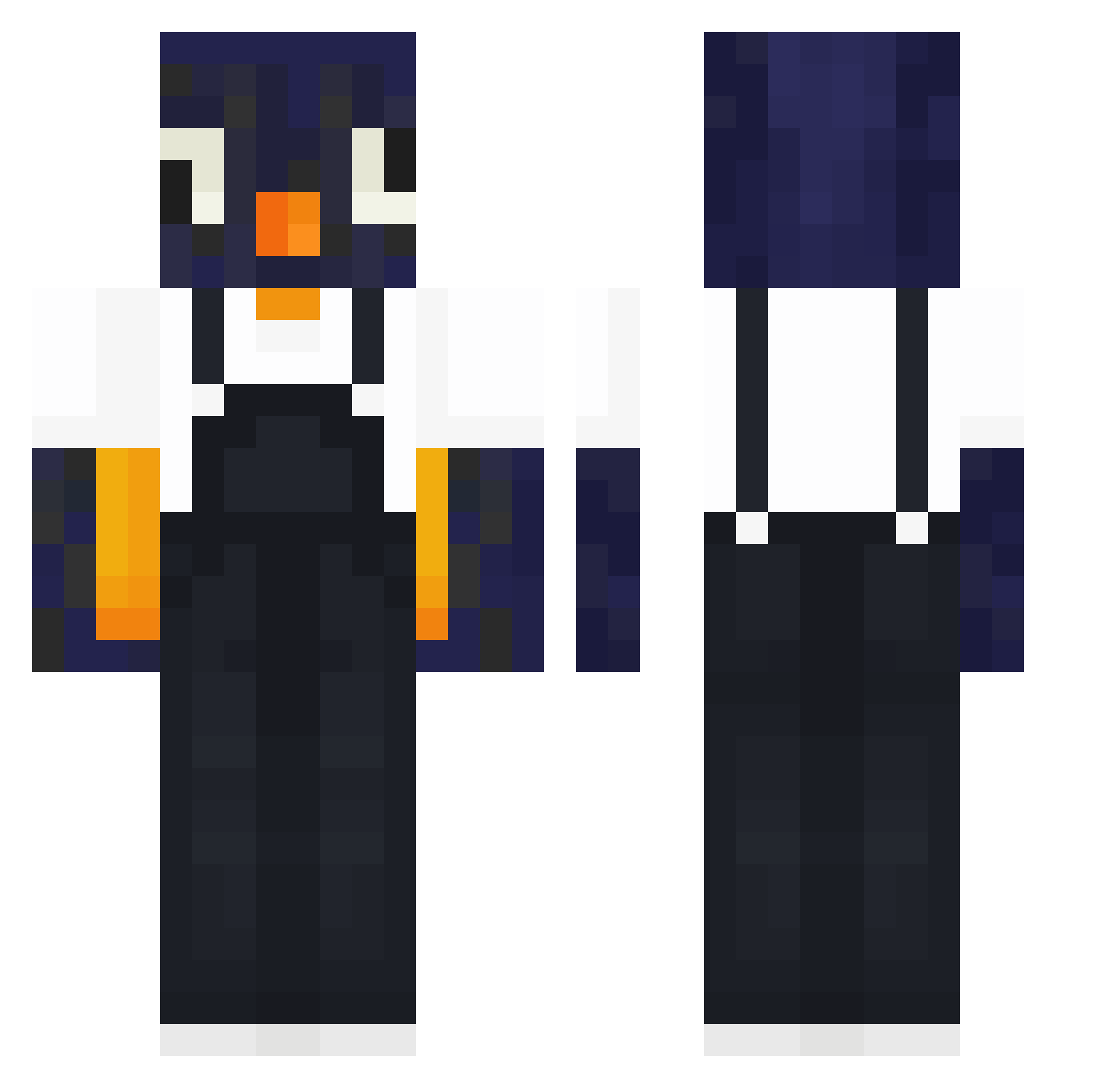 siru0822 Minecraft skin, front and back view