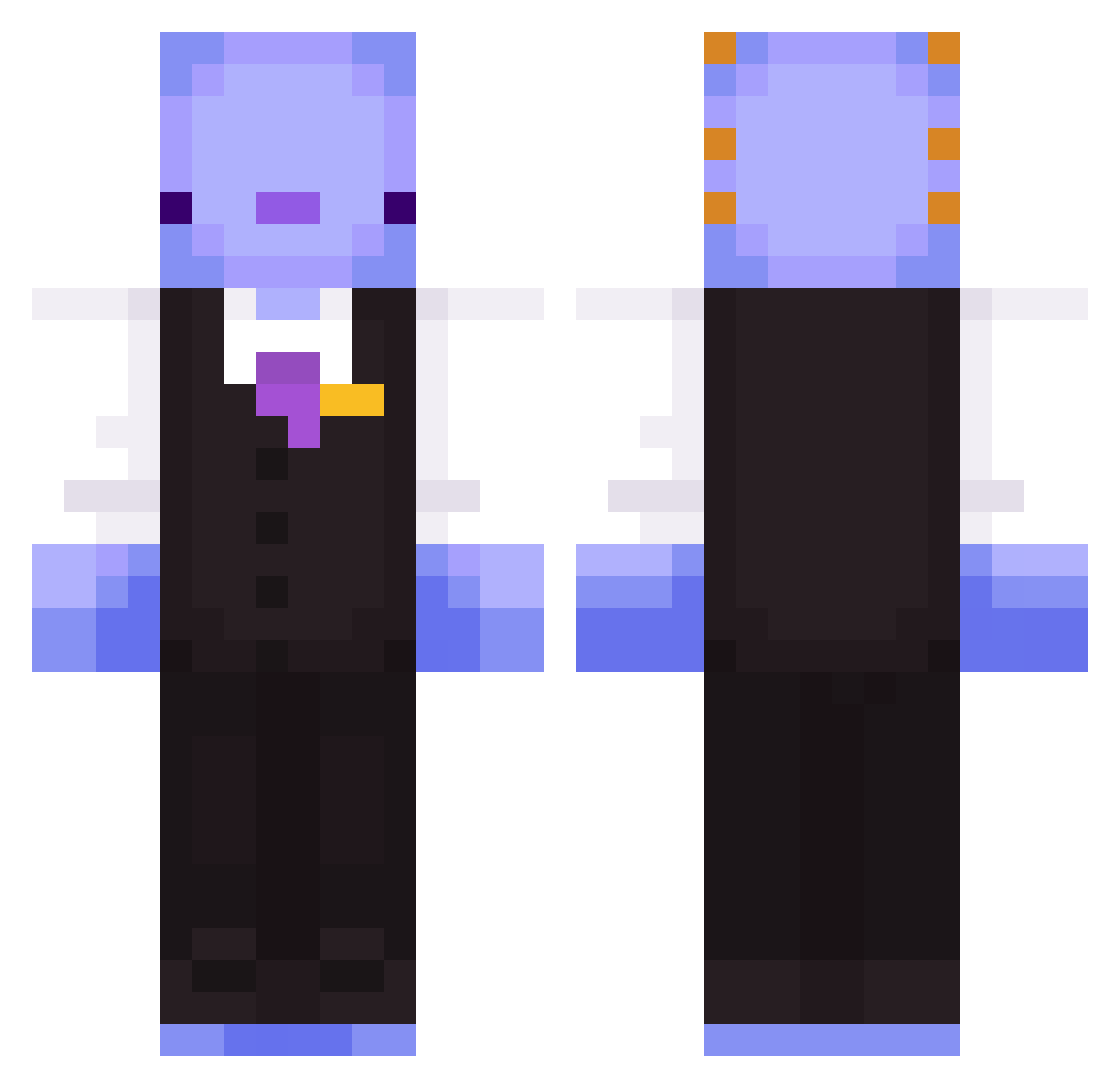 pinguino20 Minecraft skin, front and back view