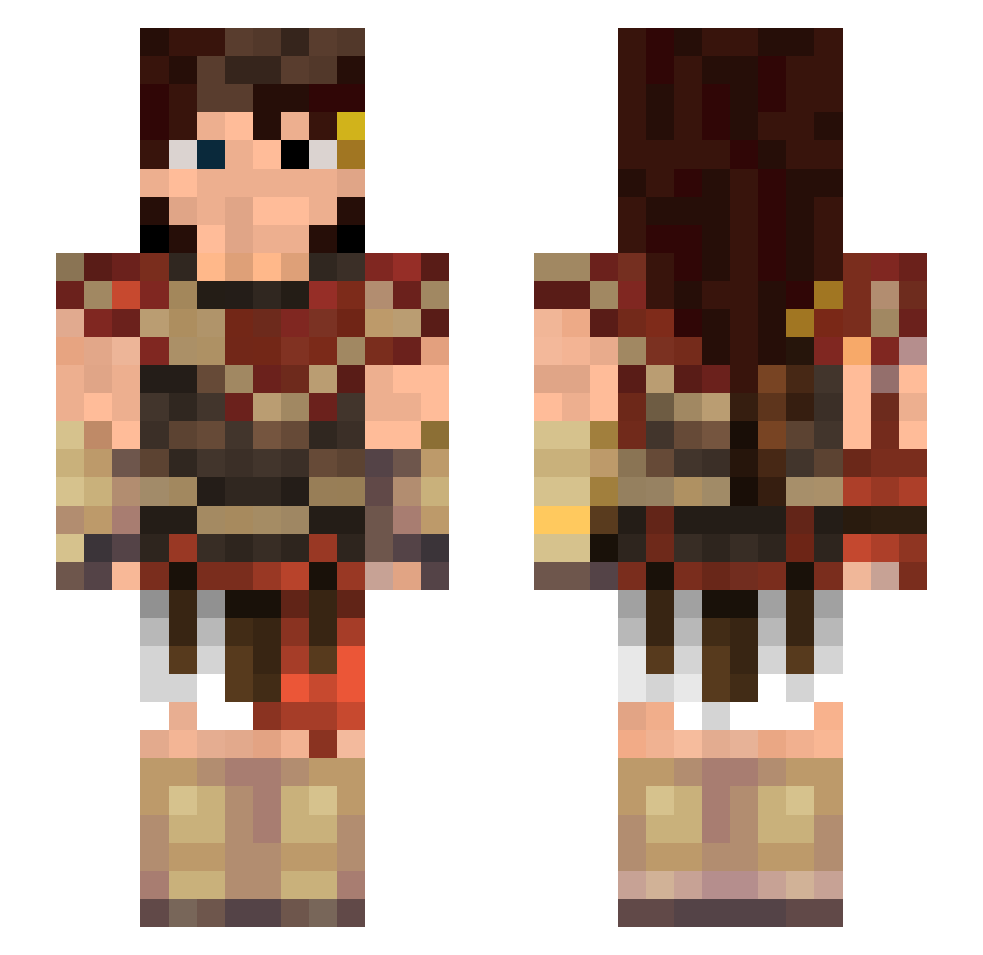 SteeleBlue Minecraft skin, front and back view