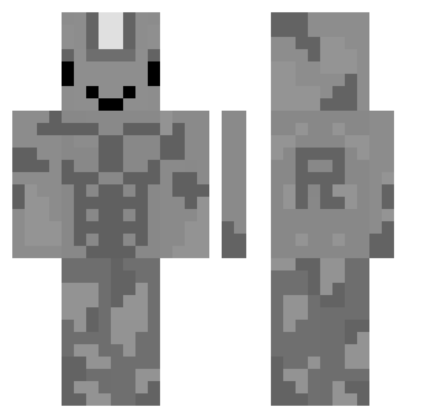 Walterguait Minecraft skin, front and back view