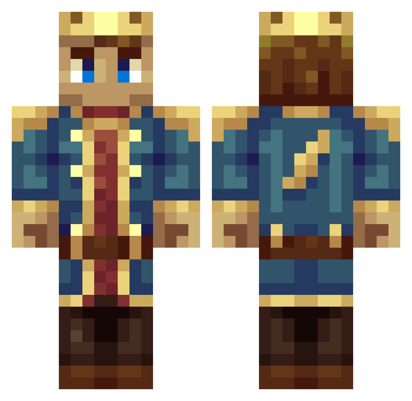 MistaKingPin Minecraft skin, front and back view
