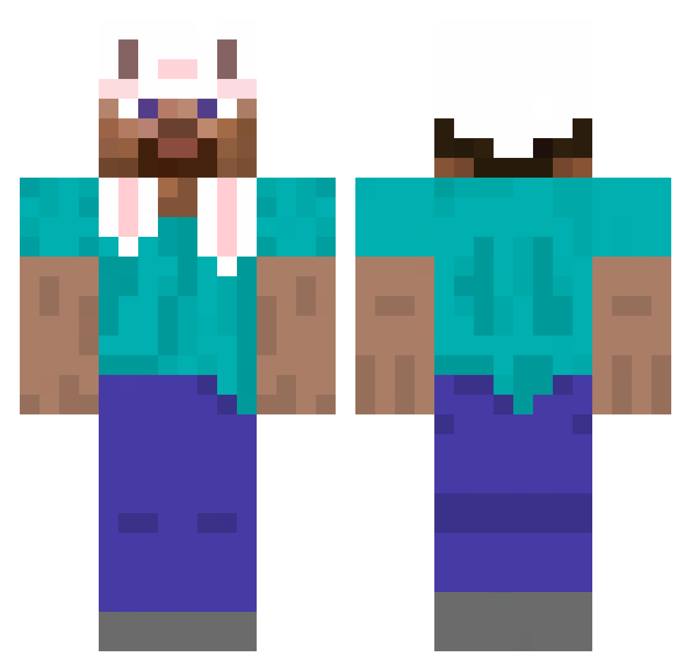 Eymen019 Minecraft skin, front and back view