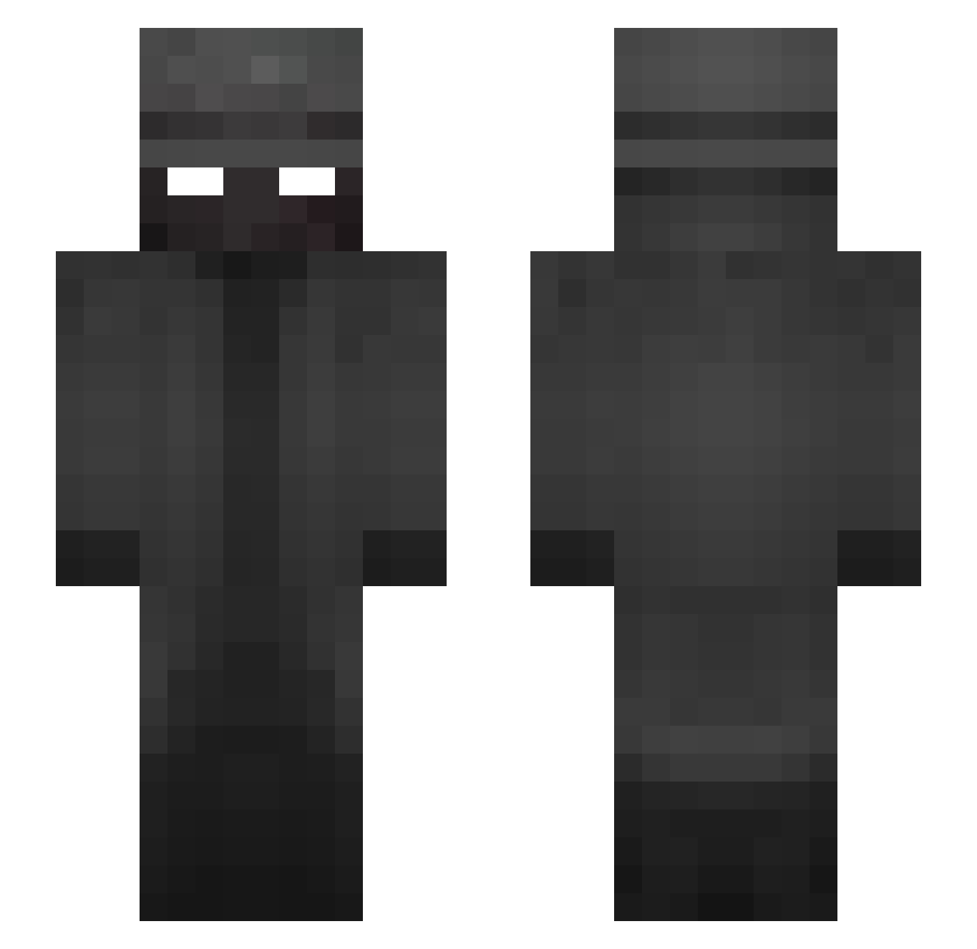Veeex Minecraft skin, front and back view