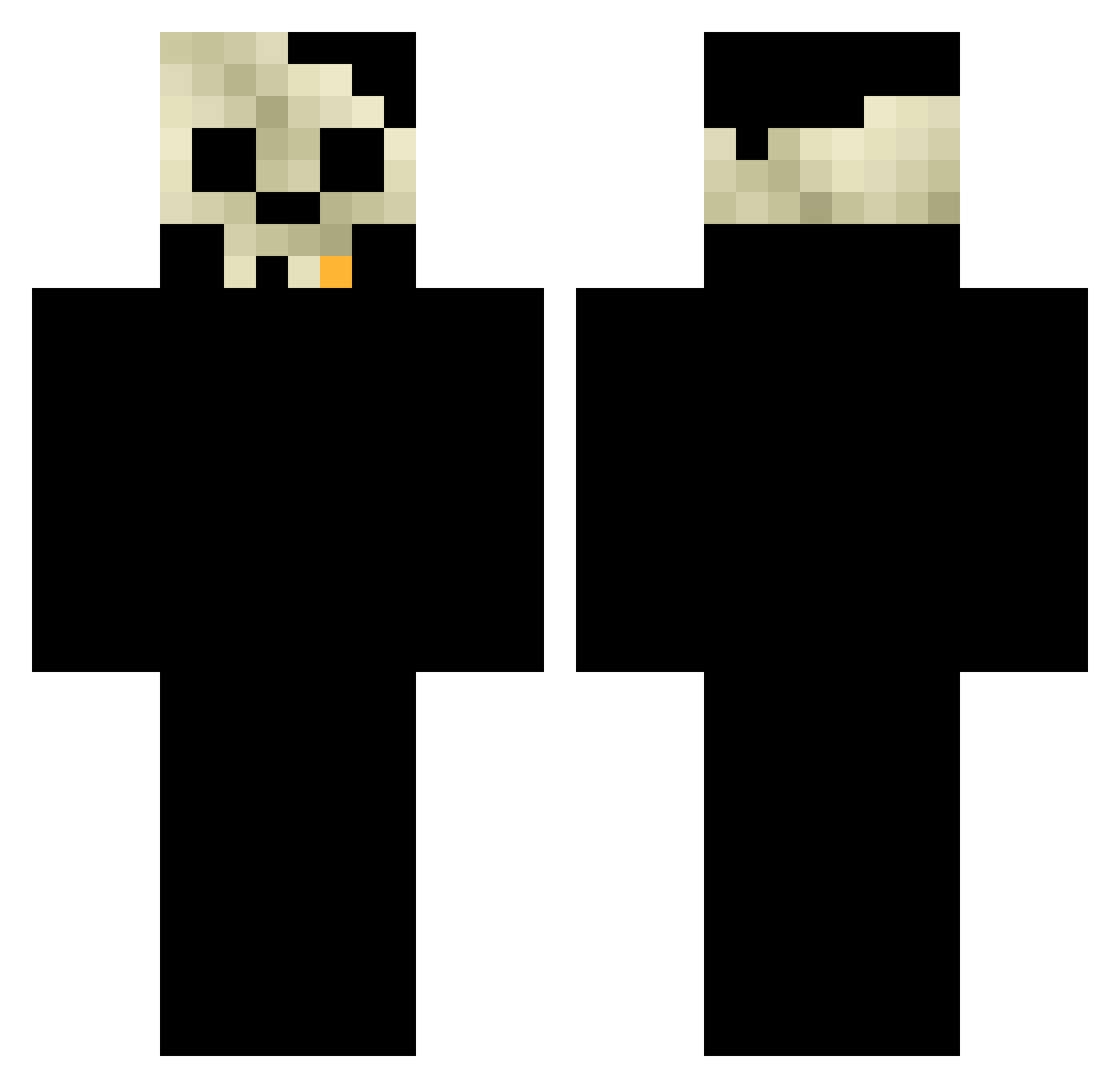 Unpronounceable Minecraft skin, front and back view
