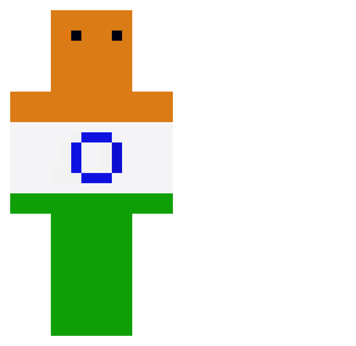 India Minecraft skin, front and back view