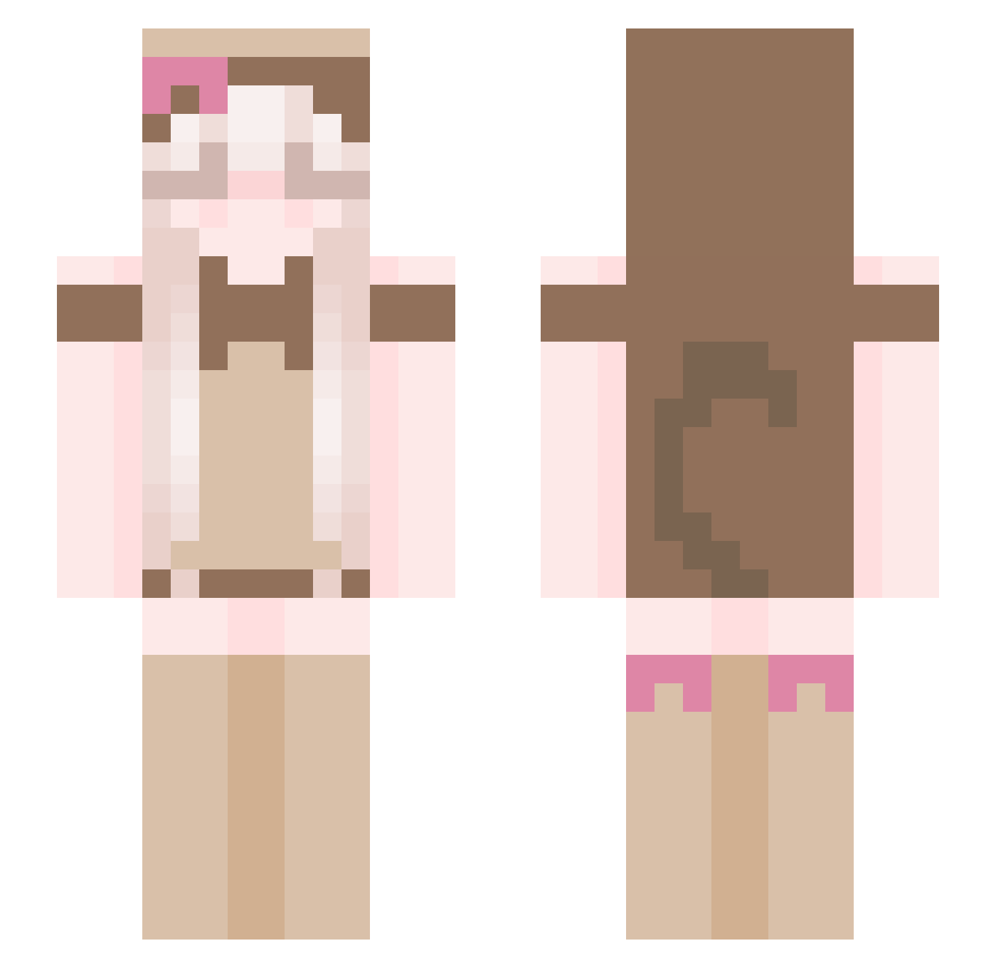 16_k Minecraft skin, front and back view