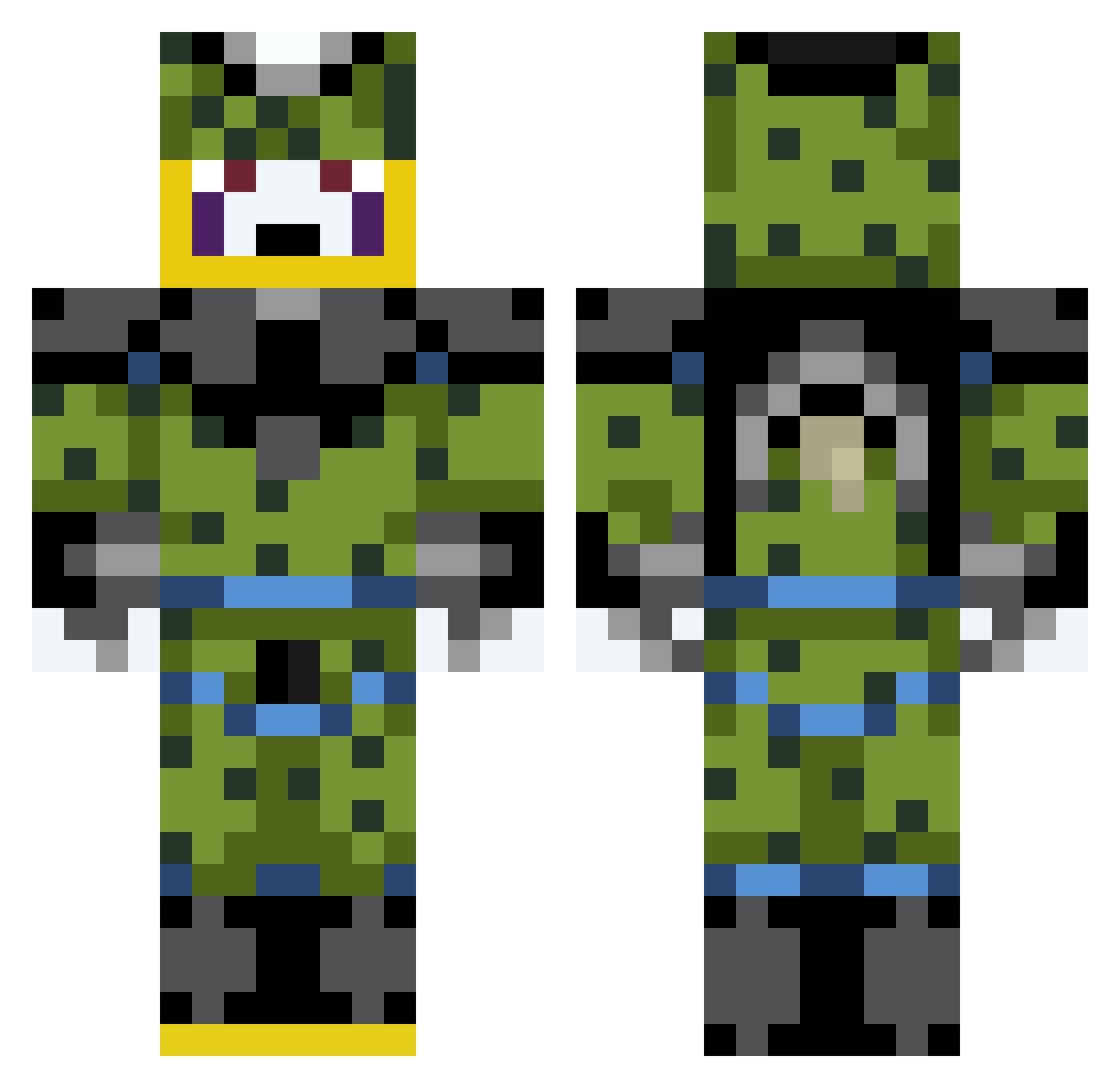 CrossoverKirro Minecraft skin, front and back view