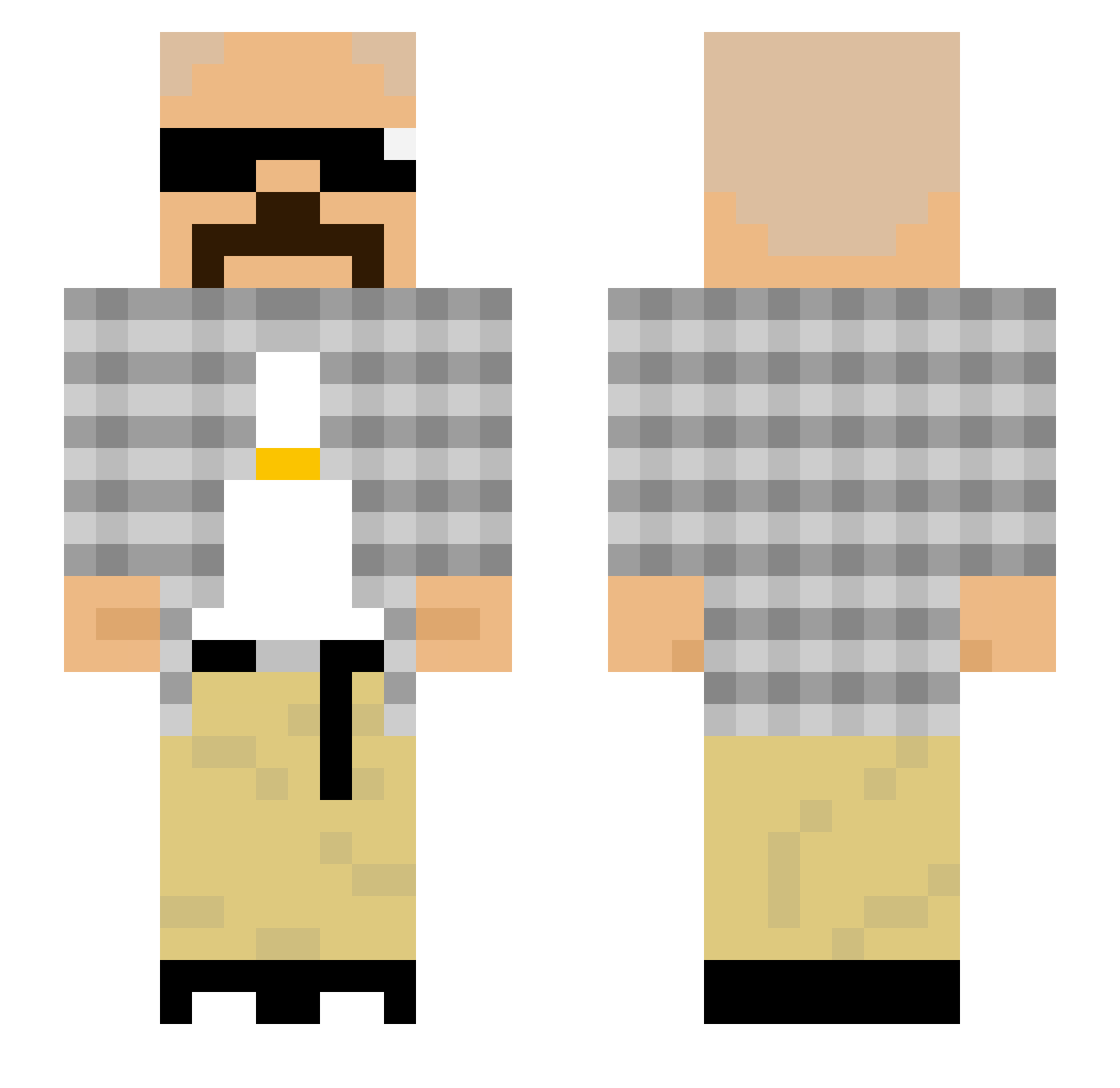 uwlzy Minecraft skin, front and back view
