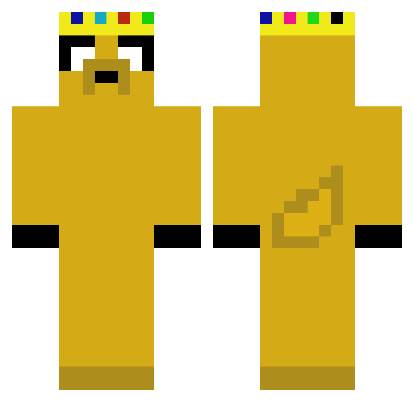 TripleTail Minecraft skin, front and back view