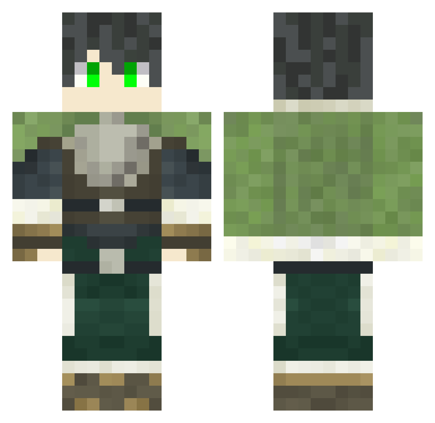 P1neappleonpizza Minecraft skin, front and back view