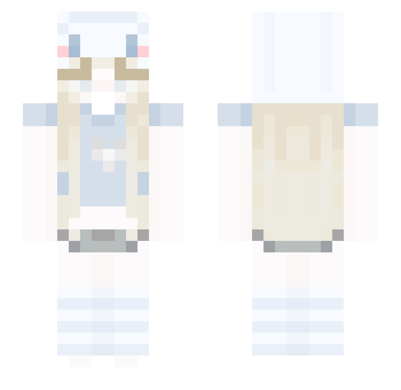 moirea Minecraft skin, front and back view