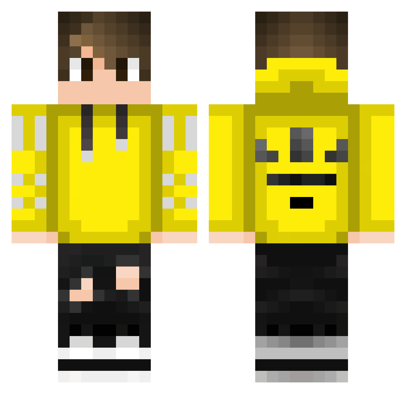 TomiLedesmaPvP Minecraft skin, front and back view