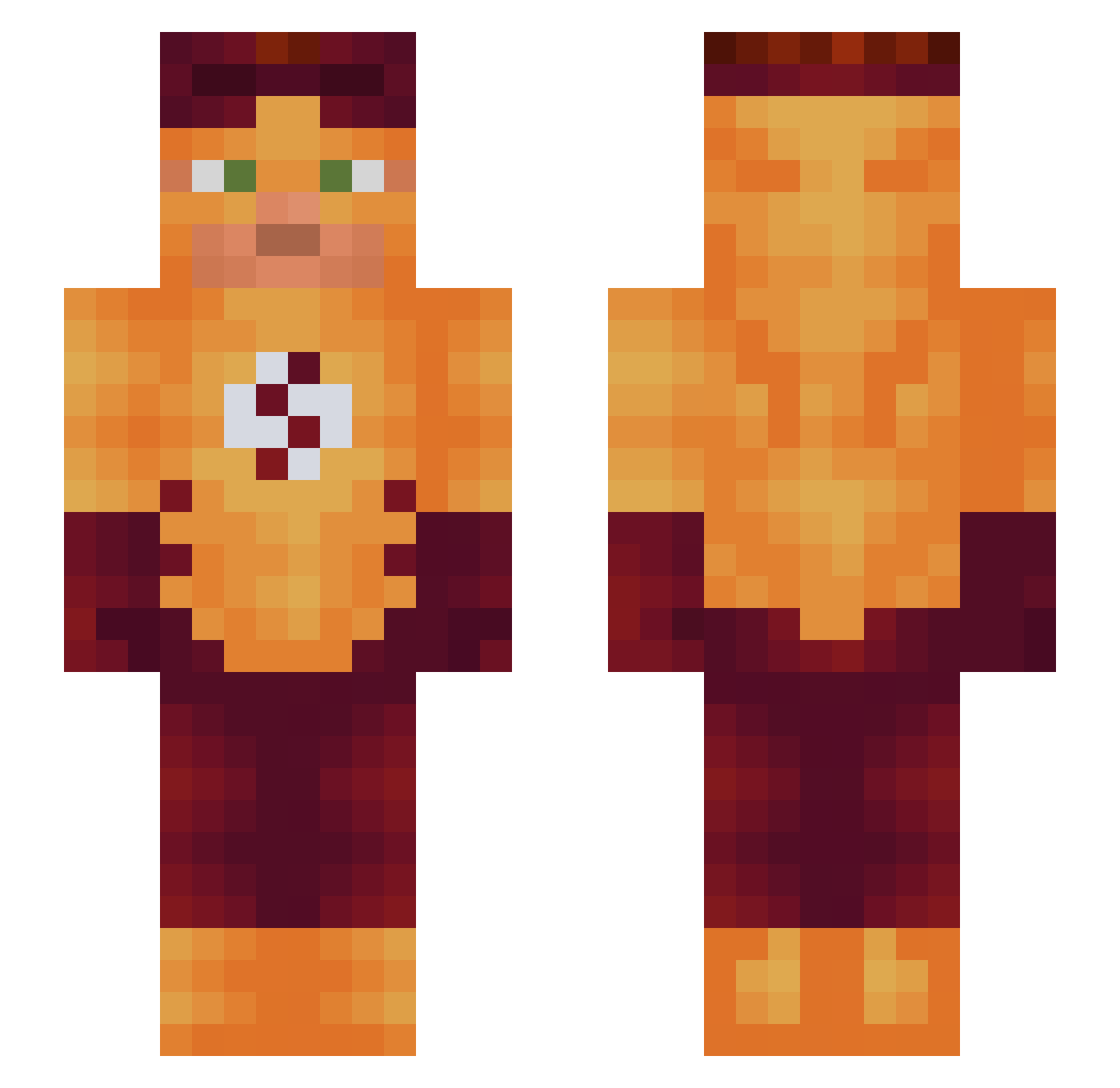 Palaxip Minecraft skin, front and back view