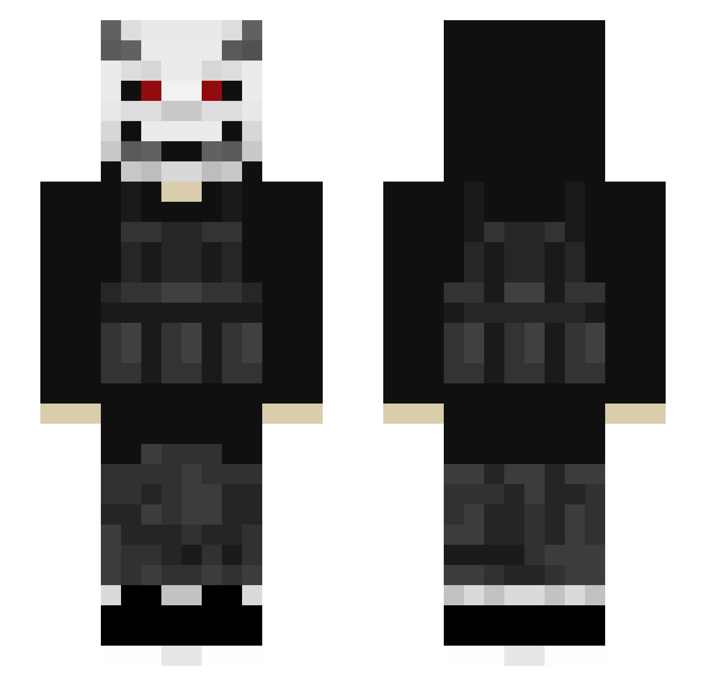 Caliber Minecraft skin, front and back view