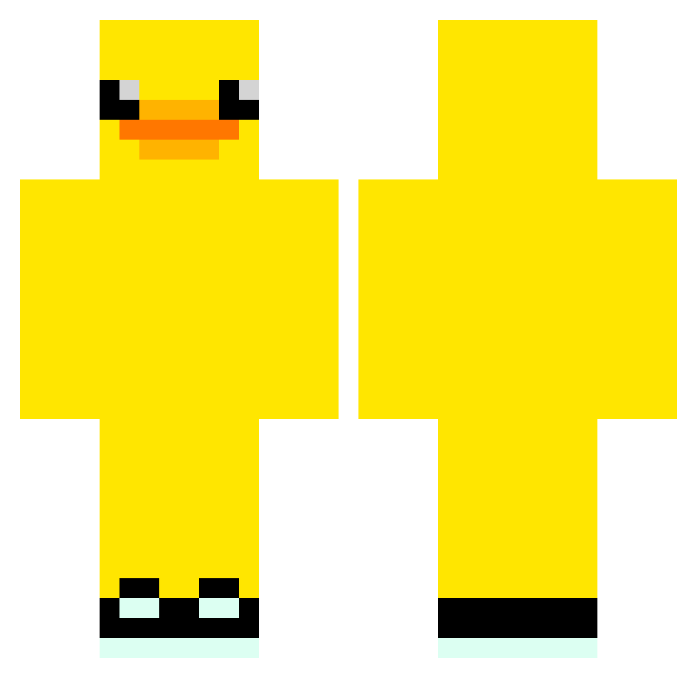 TiceTk Minecraft skin, front and back view