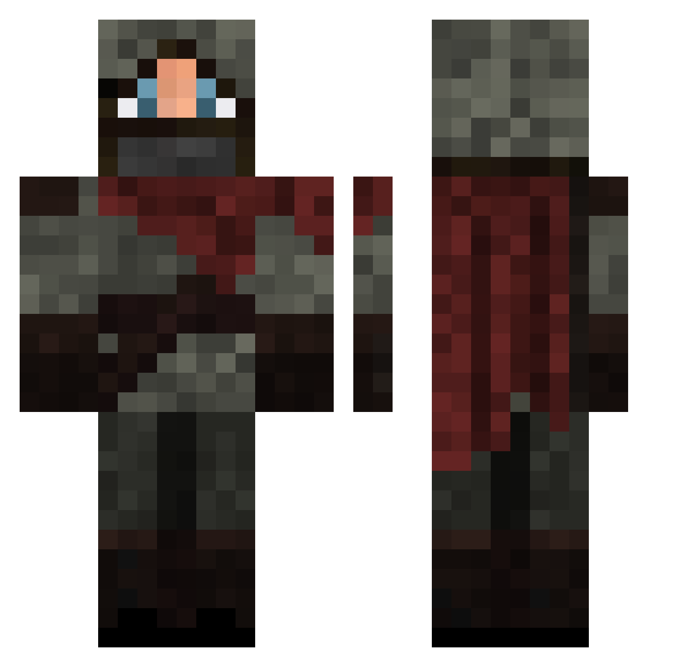 Aralor Minecraft skin, front and back view