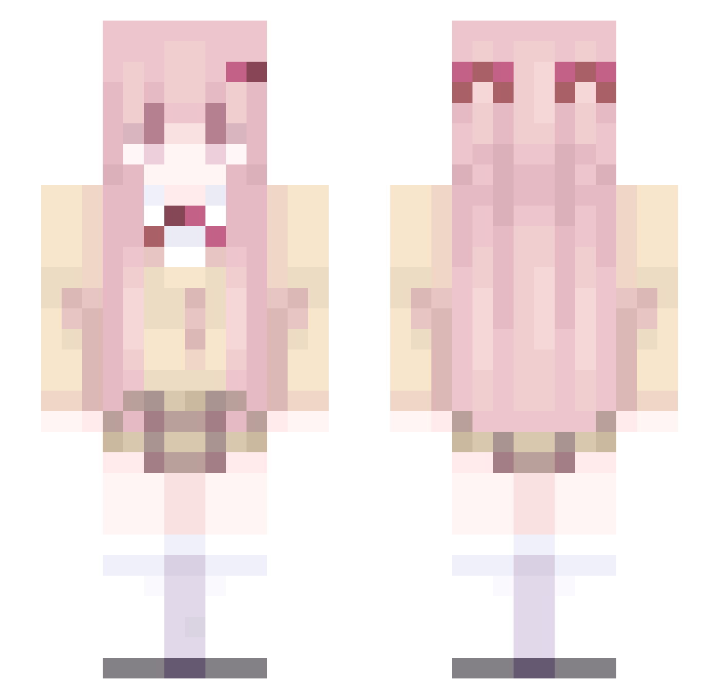 wye198 Minecraft skin, front and back view