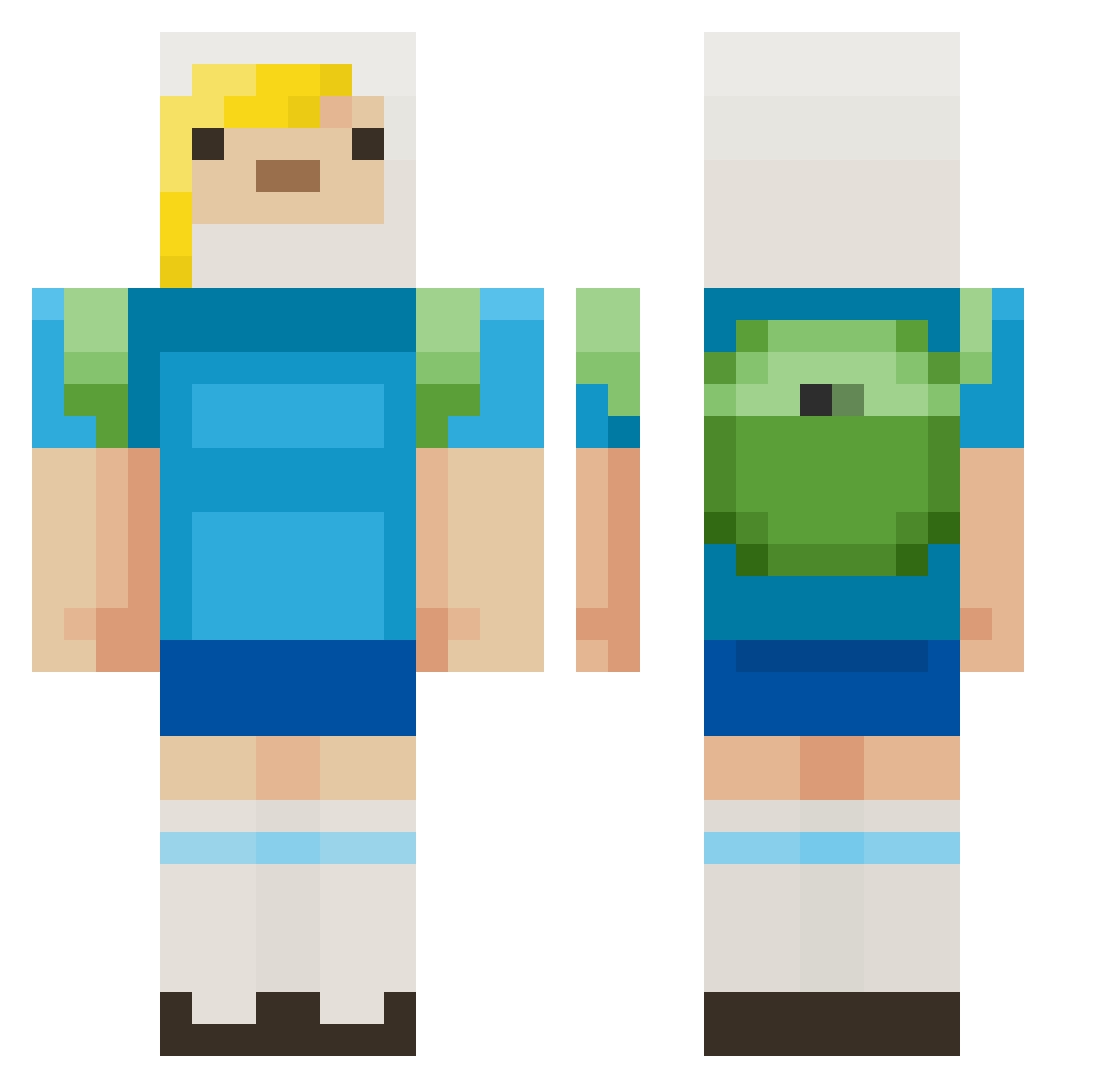 MrMasterX Minecraft skin, front and back view
